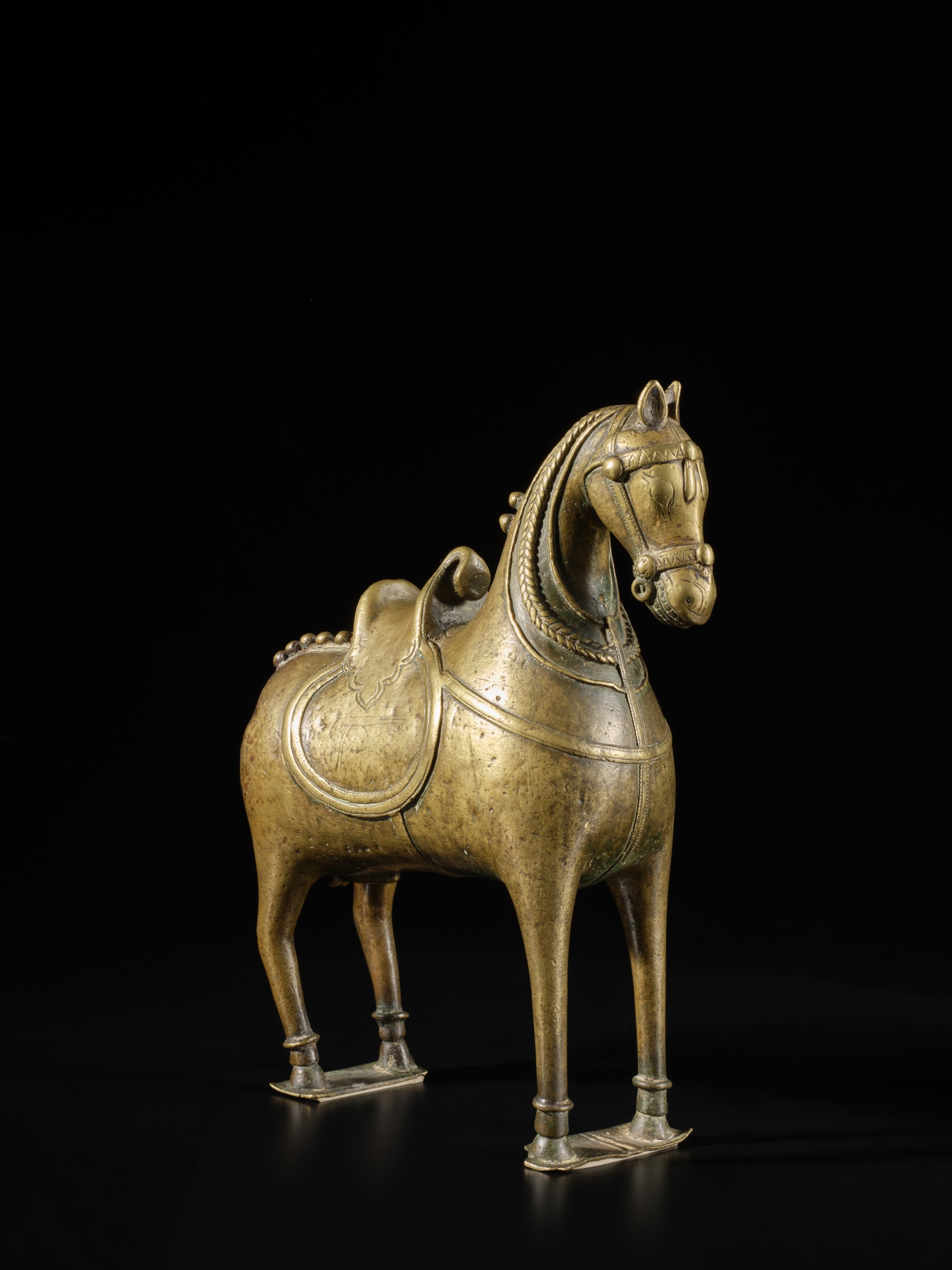 A brass figure of a horse, India, Maharashtra or Karnataka, circa 1600