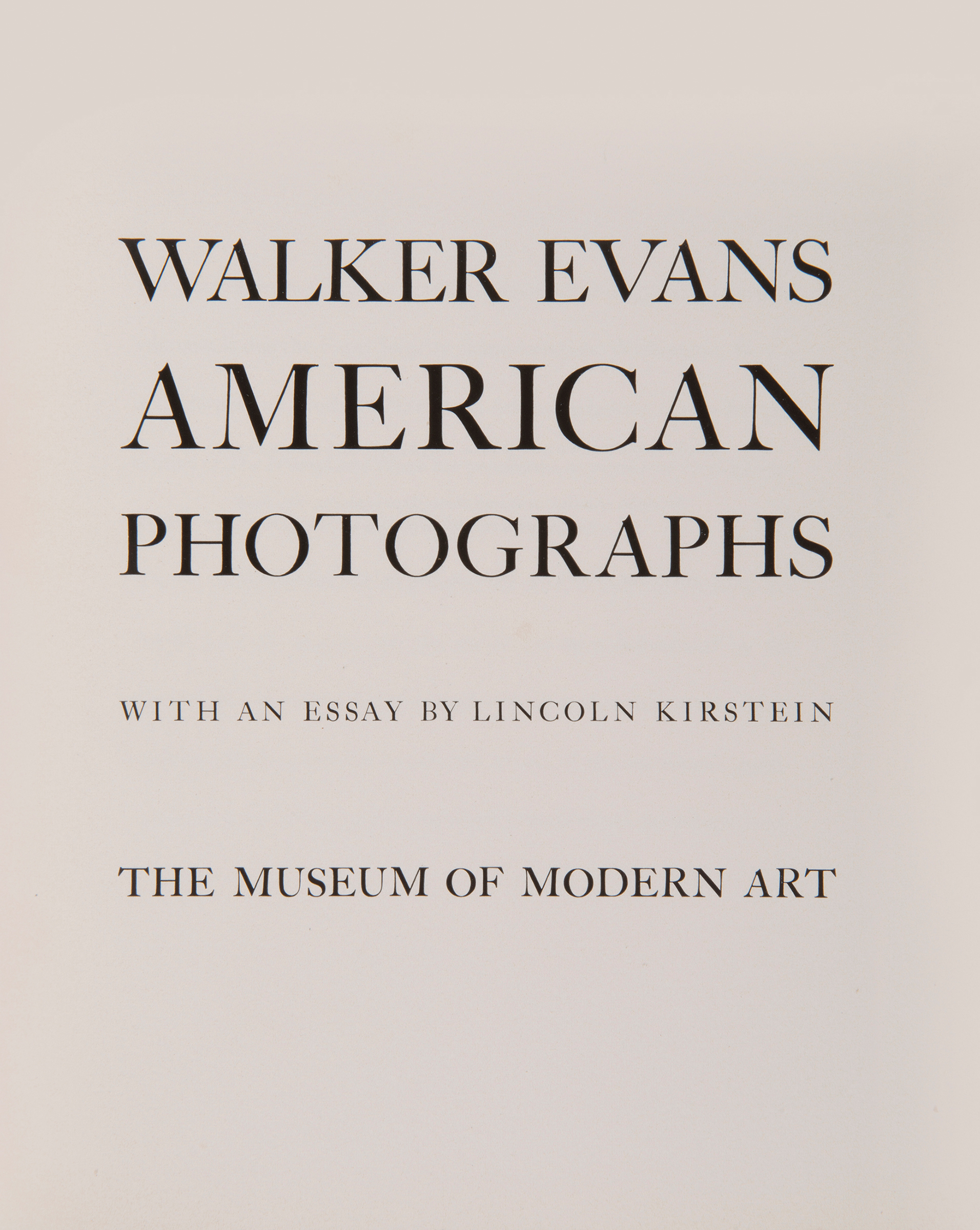 WALKER EVANS／AMERICA Walker Evans: American Photographs (75th Anniversary Edition