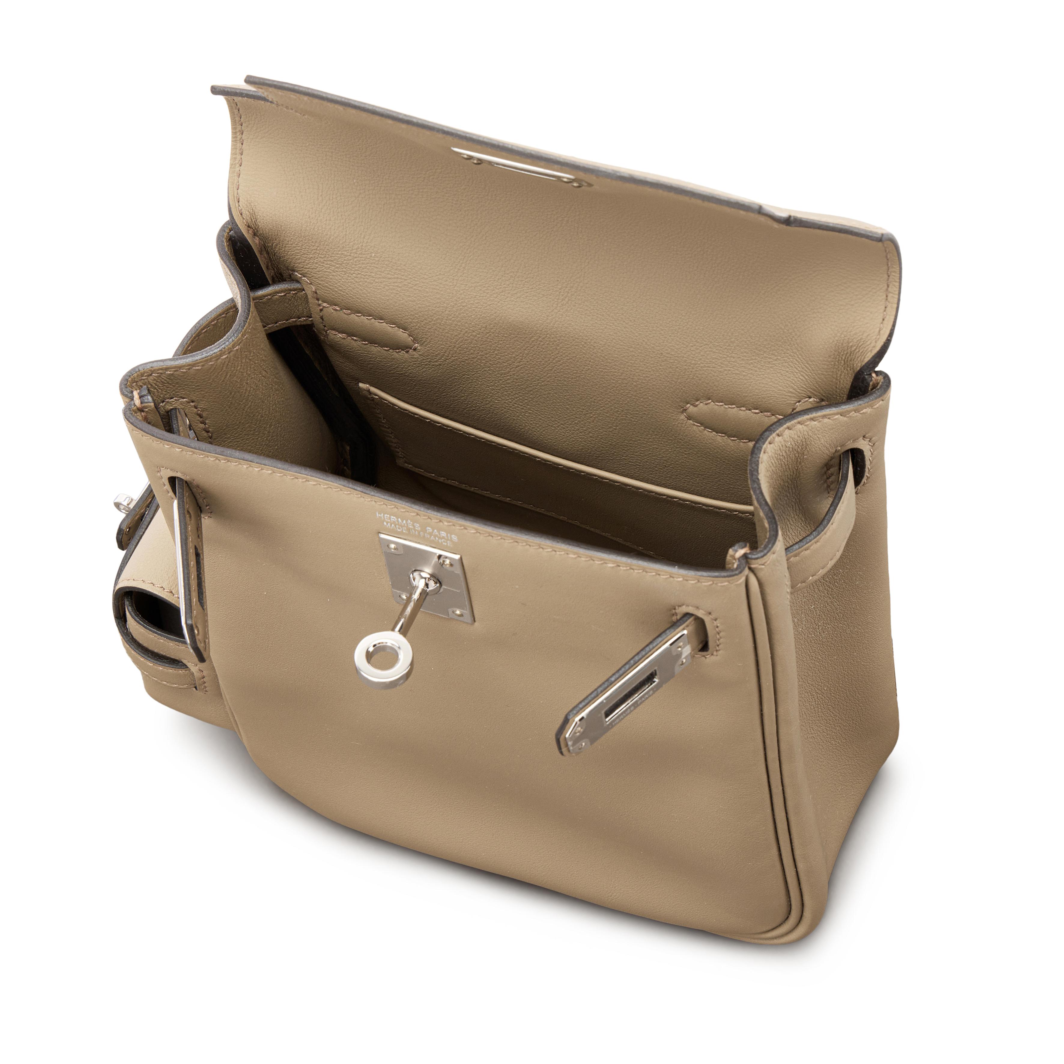 Hermès Beige Marfa Swift Kelly Jump Backpack Palladium Hardware