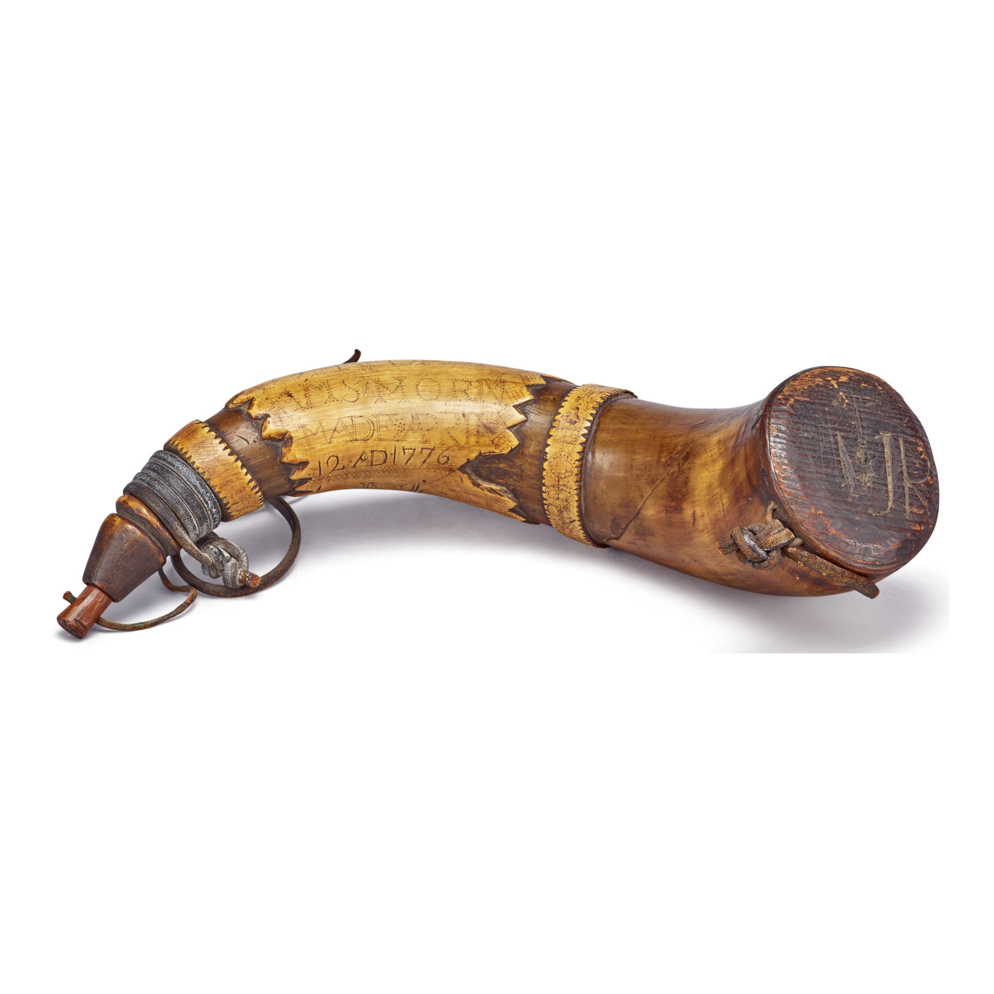 THE JOHN FORDHAM 'LIBERTY FOR AMERICA' REVOLUTIONARY WAR POWDER HORN