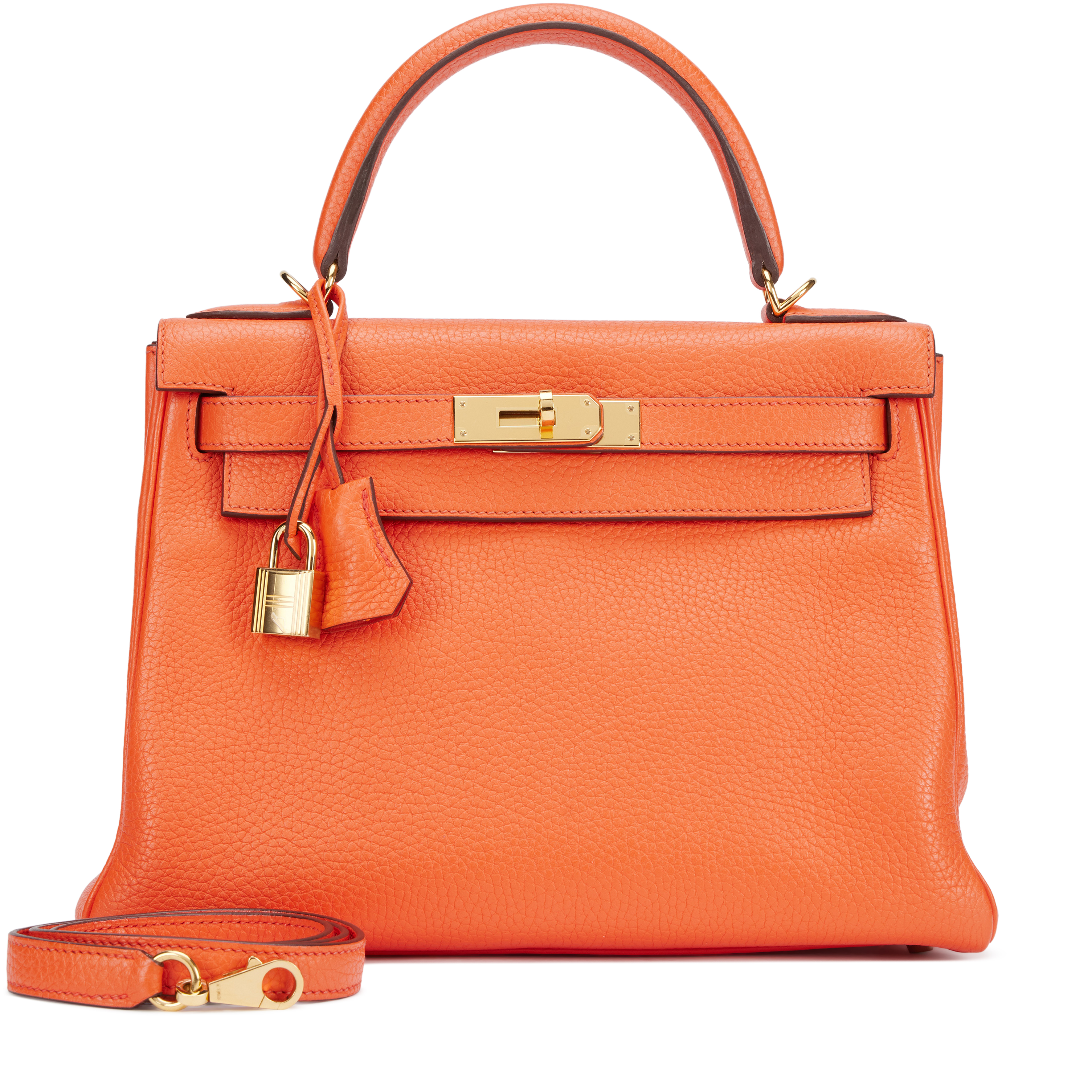 Hermès Orange Poppy Clemence Kelly 28 Retourne Gold Hardware, 2015
