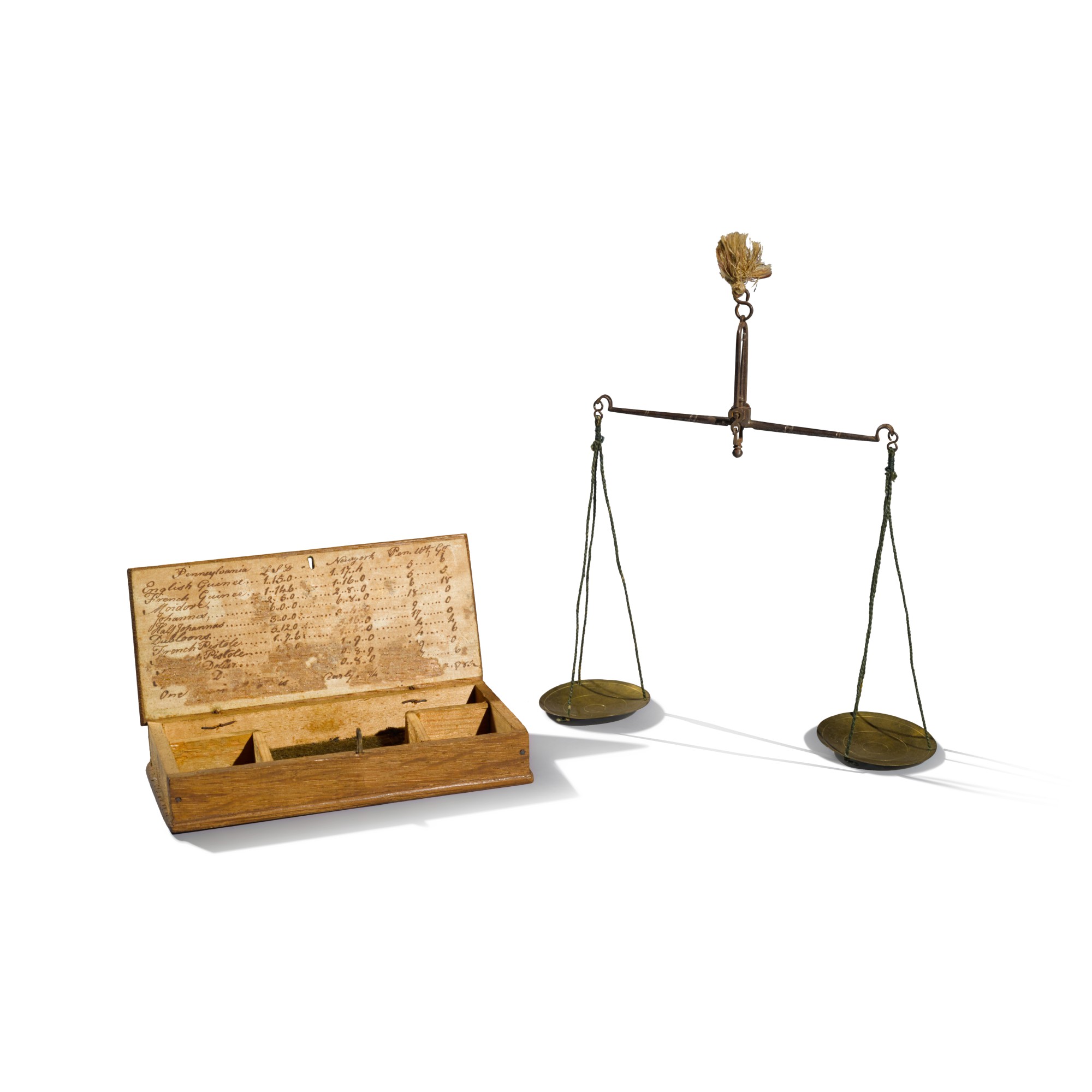 Set of English Brass and Wrought Iron Scales, retailed in Philadelphia