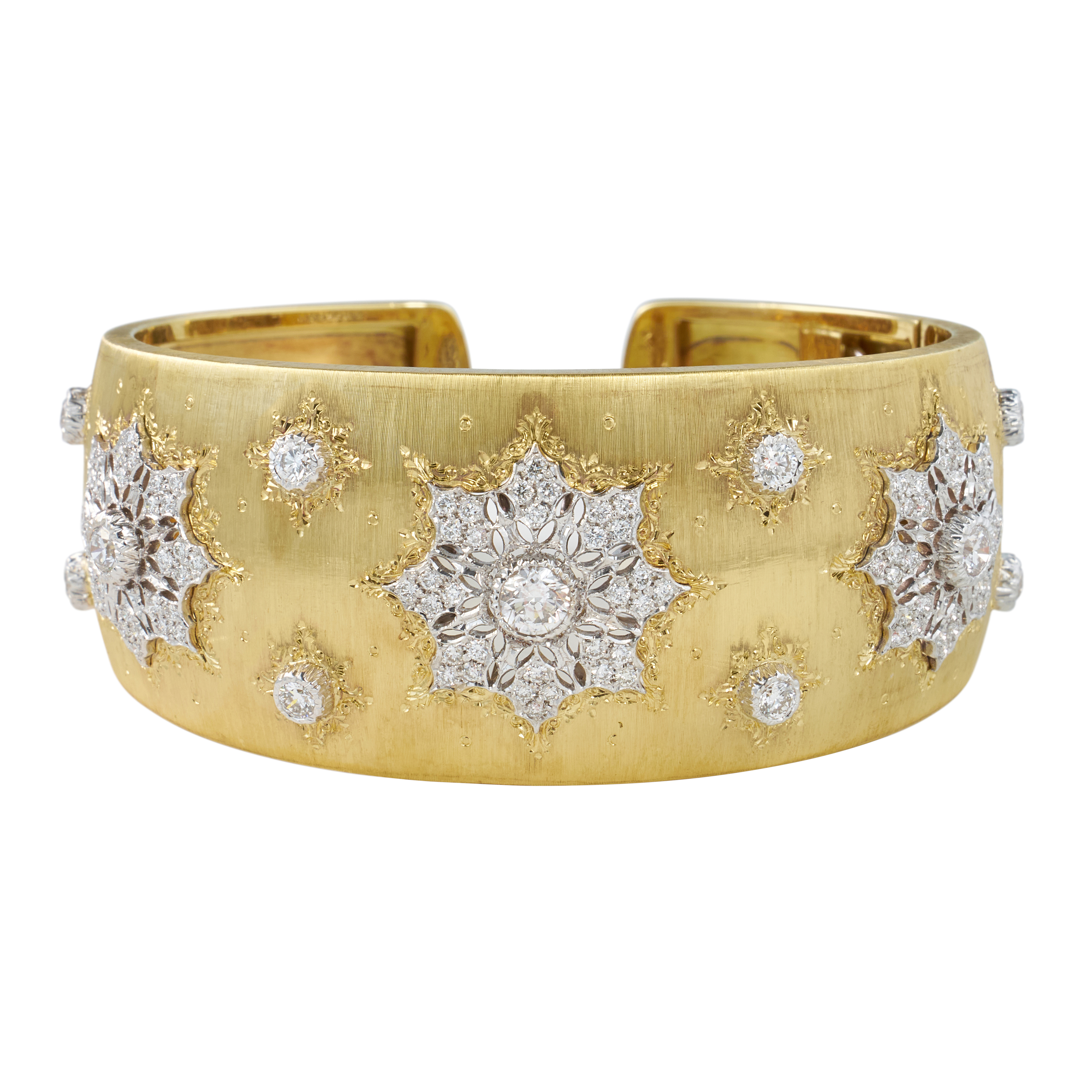 Vintage Gold and Diamond Cuff Bracelet