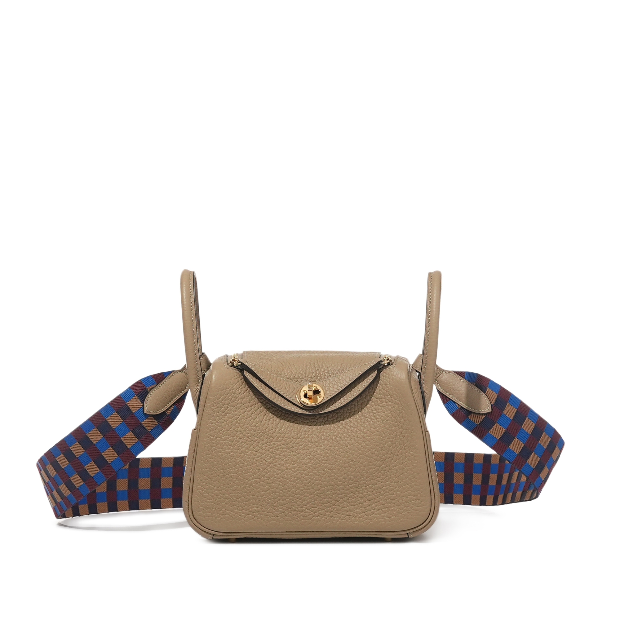 Hermès Trench And Gris Asphalt Verso Clemence Mini Lindy 20 Gold