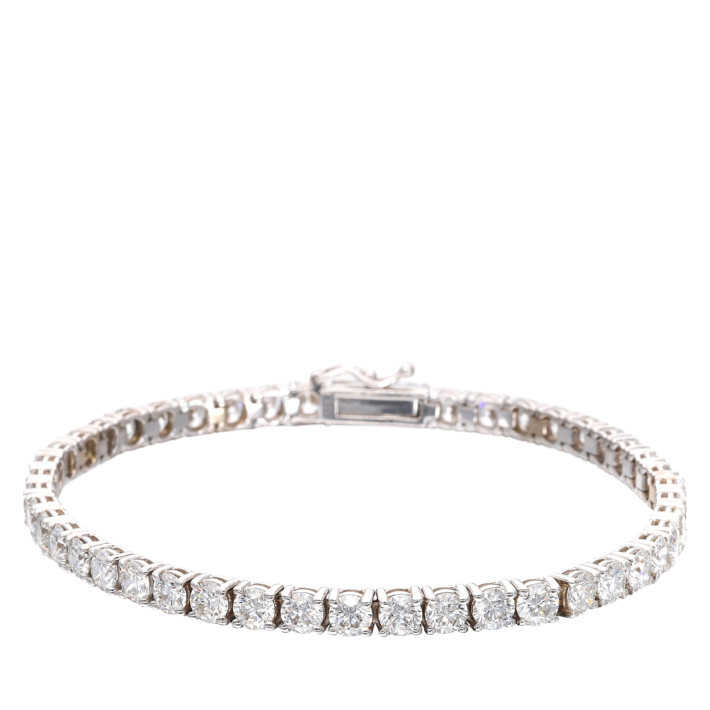 White Gold And 6.30ct Diamond Tennis Bracelet Available For Immediate