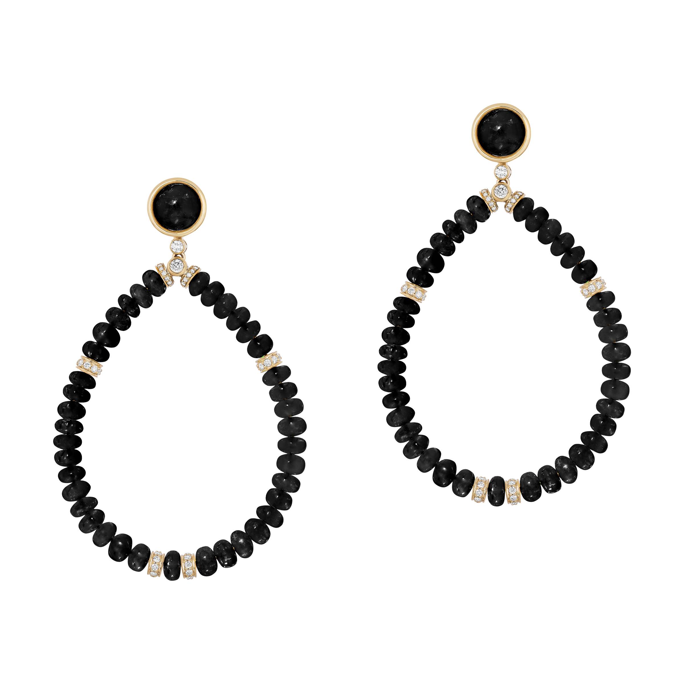 Goshwara Gold, Onyx Beads And Diamond Earrings Available For Immediate