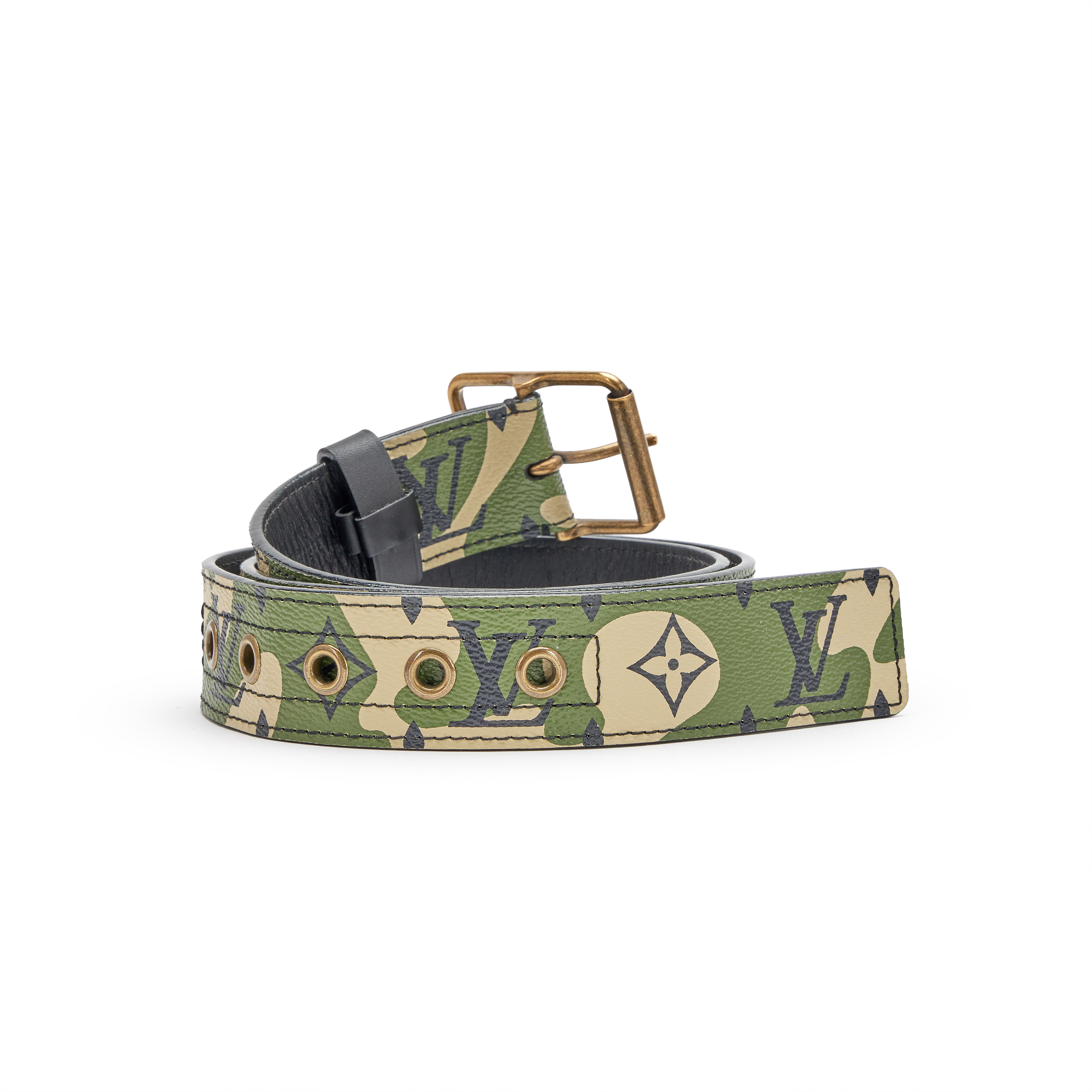 EUC?LOUIS VUITTON X TAKASHI MURAKAMI BELT LV x TM Murakami Small Flowergram Reversible Vuitton Belt  main image 3