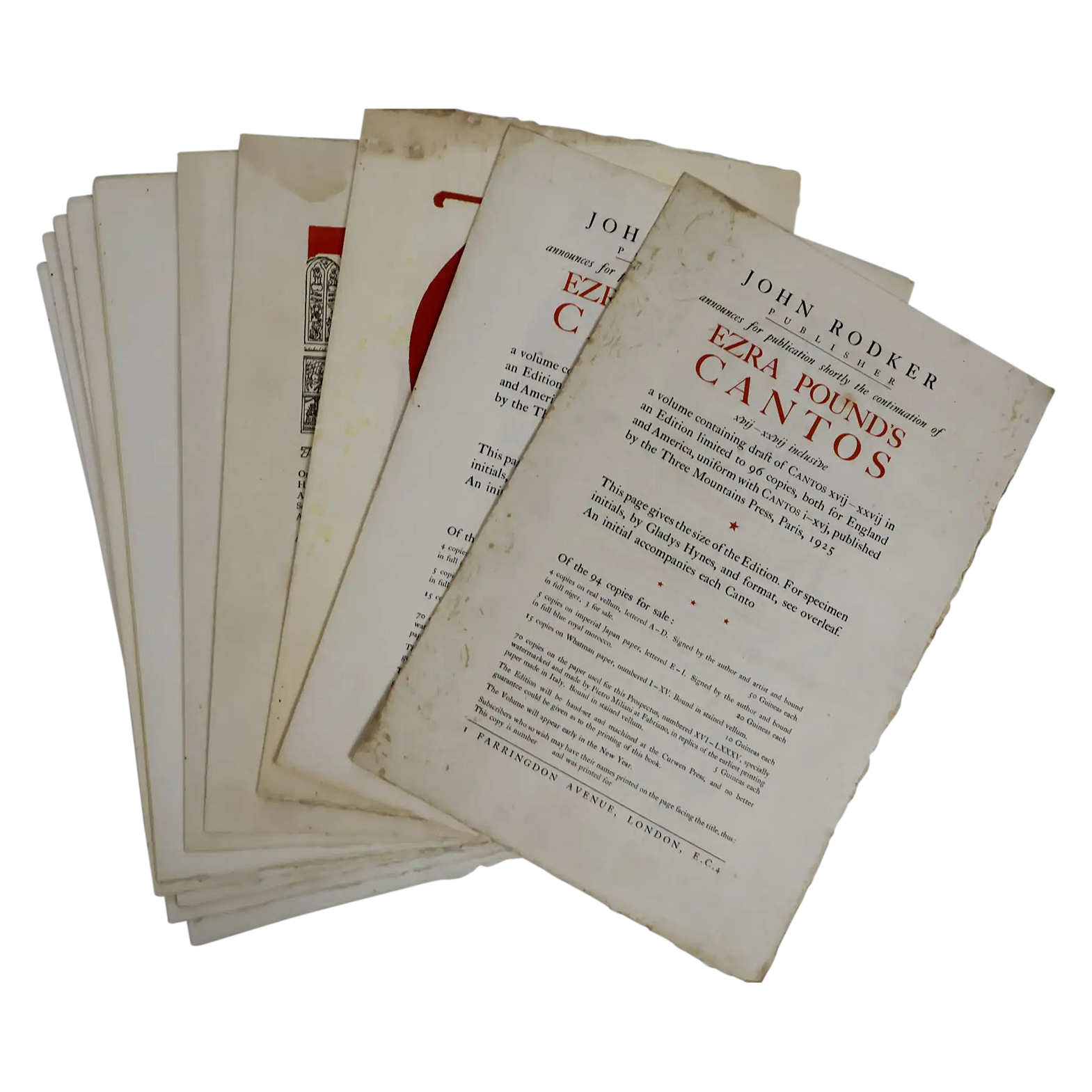 Ezra Pound, Henry Strater Vintage A Draft Of XVI. Cantos Of Ezra