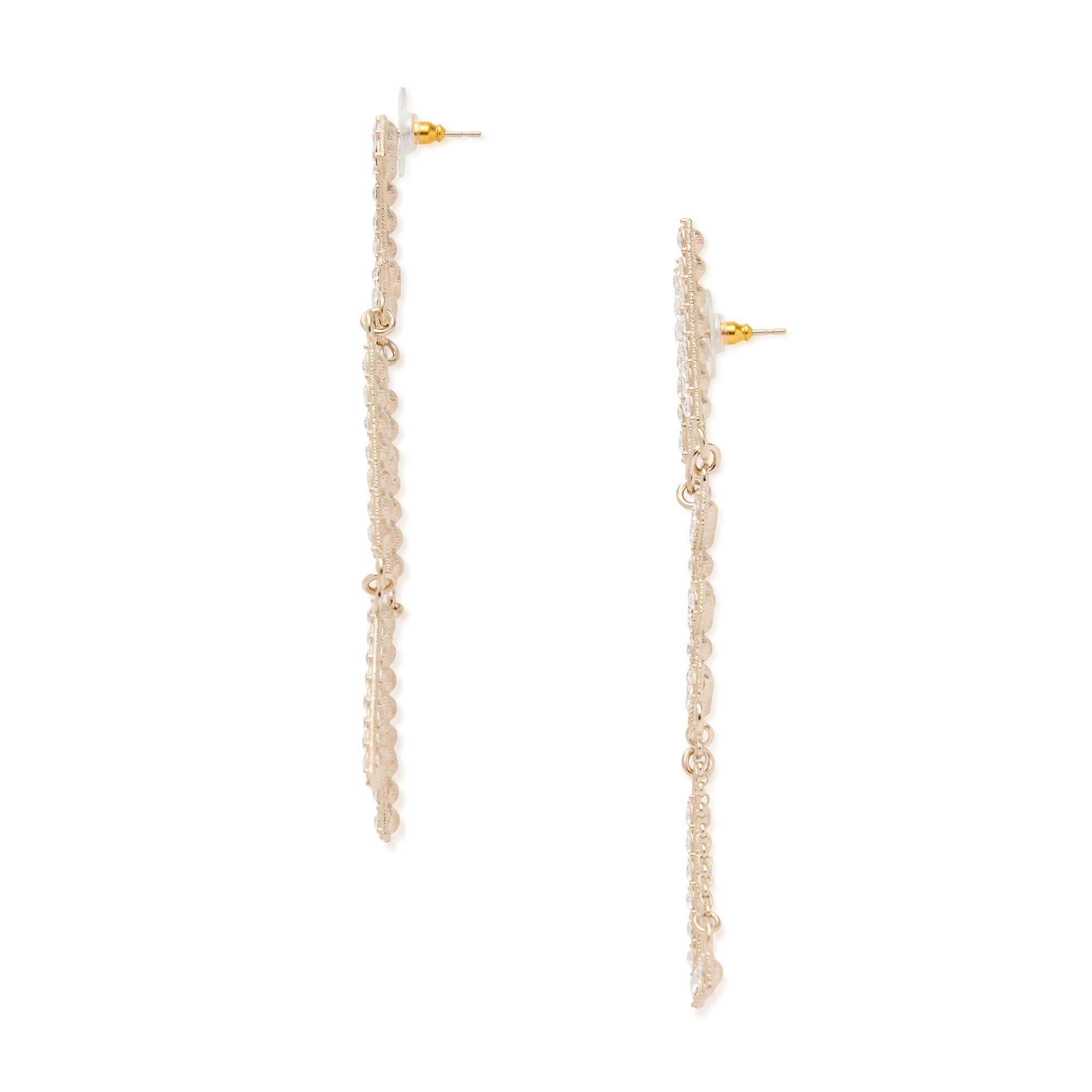 Chanel Pale Gold And Strass CHA-NEL Diamantes Letter Drop Chanel Pale Gold And Strass CHA-NEL Diamantes Letter Drop