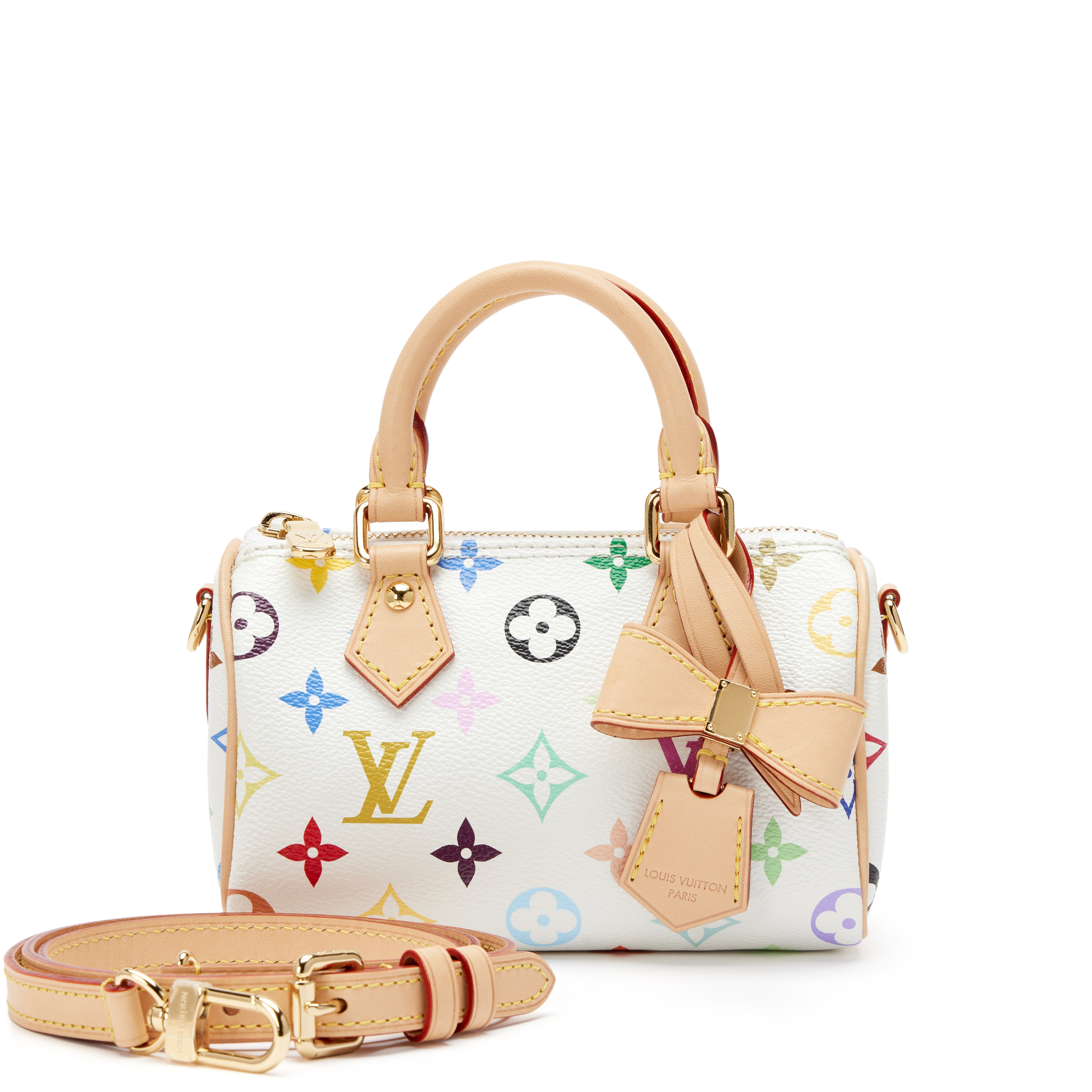 Louis Vuitton Takashi Murakami White Multicolore Monogram Coated