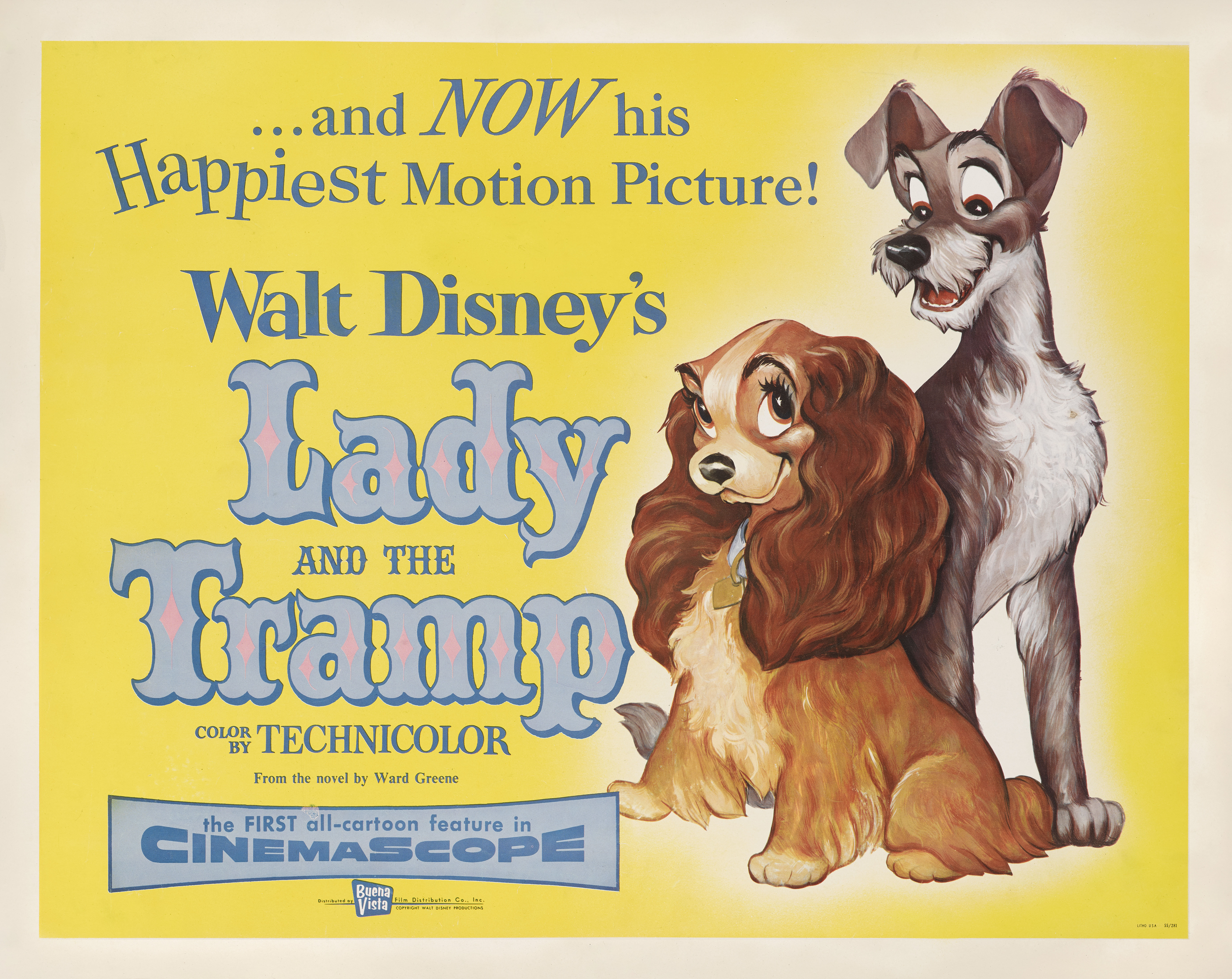 Walt Disney Lady and the Tramp ポスター Walt Disney Studios Vintage Lady And The Tramp Movie Poster