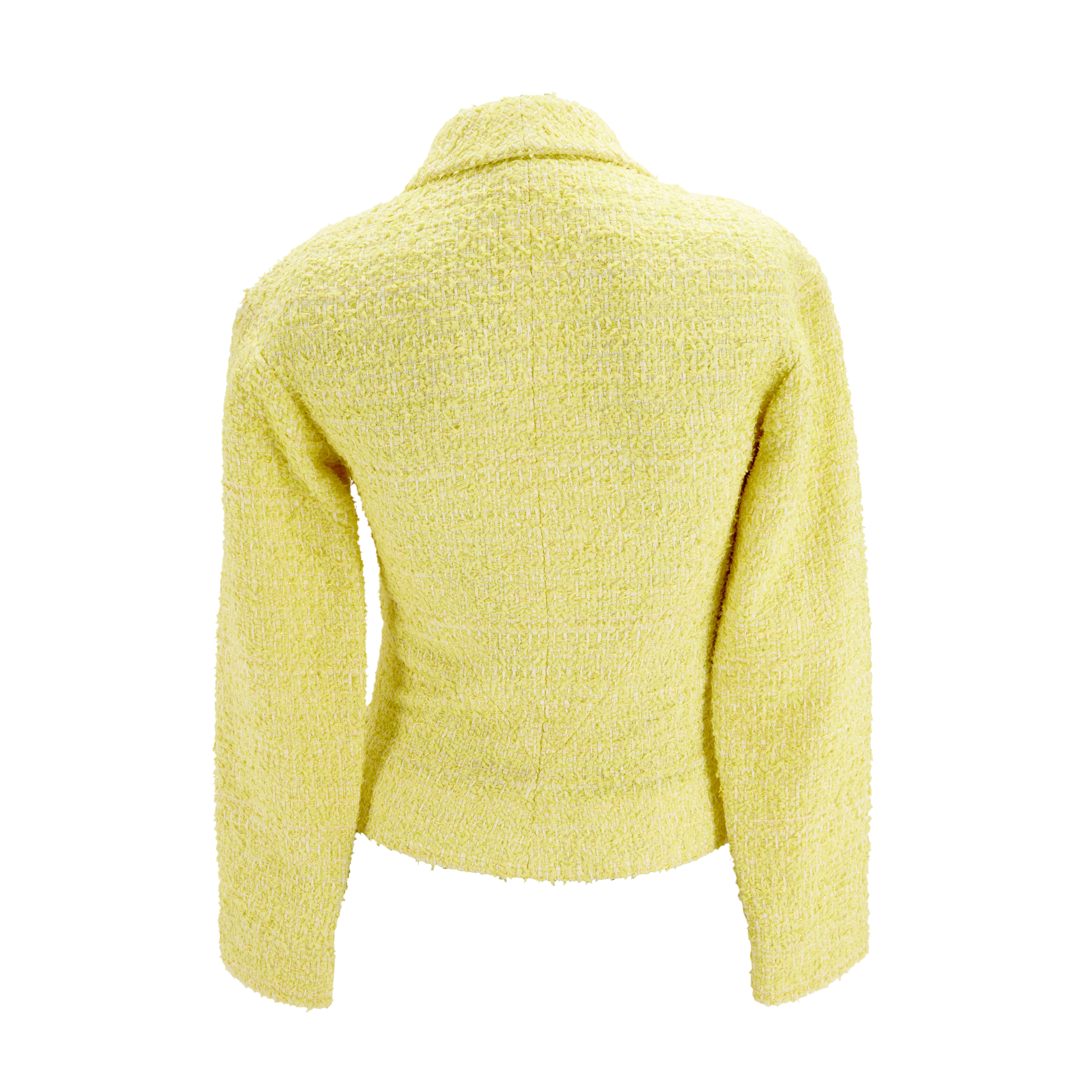 Chanel Vintage Yellow Fantasy Tweed Jacket Available For