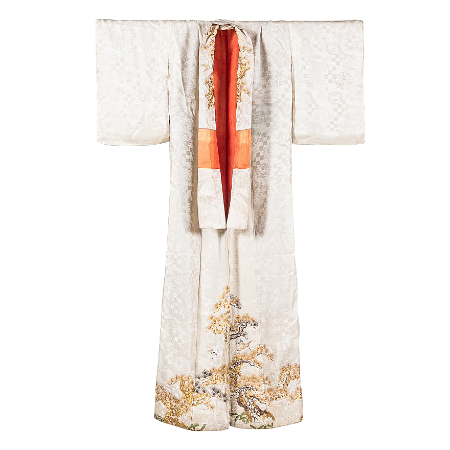 Antique Japanese Meiji Embroidered Silk Kimono Available For Immediate