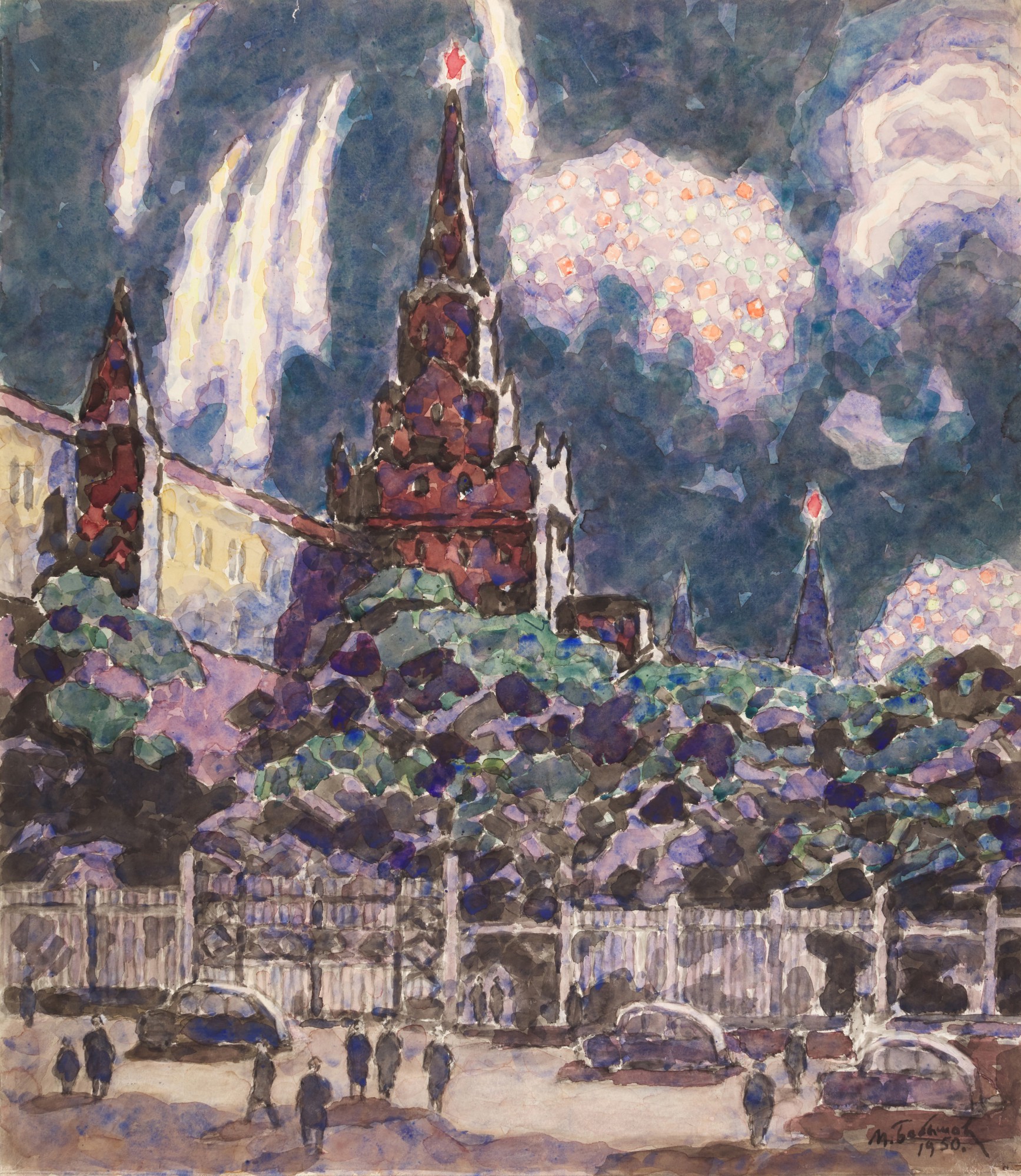 Fireworks over Alexandrovsky Garden from the Series Victory Days in