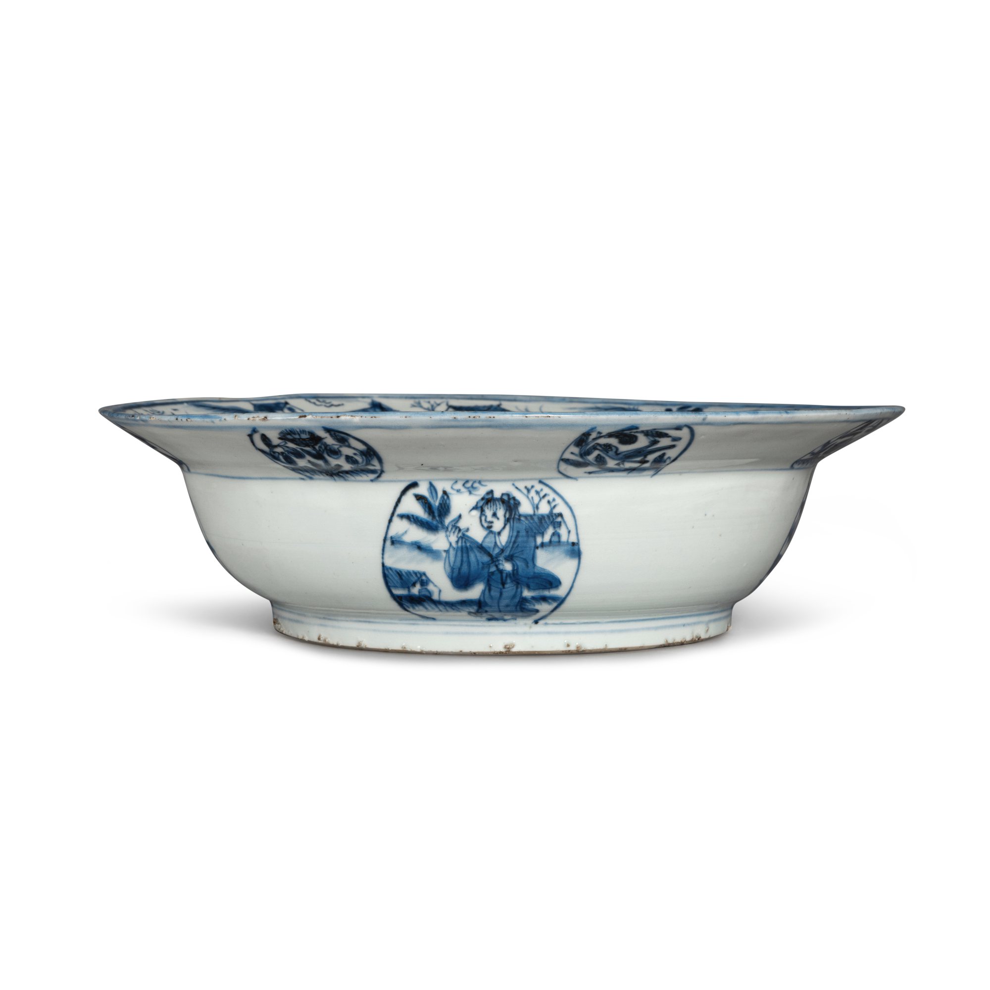 あおい工芸 中国古美術 古玩 清代 青磁 青花 染付 見込に壽字 蝙蝠(こうもり)