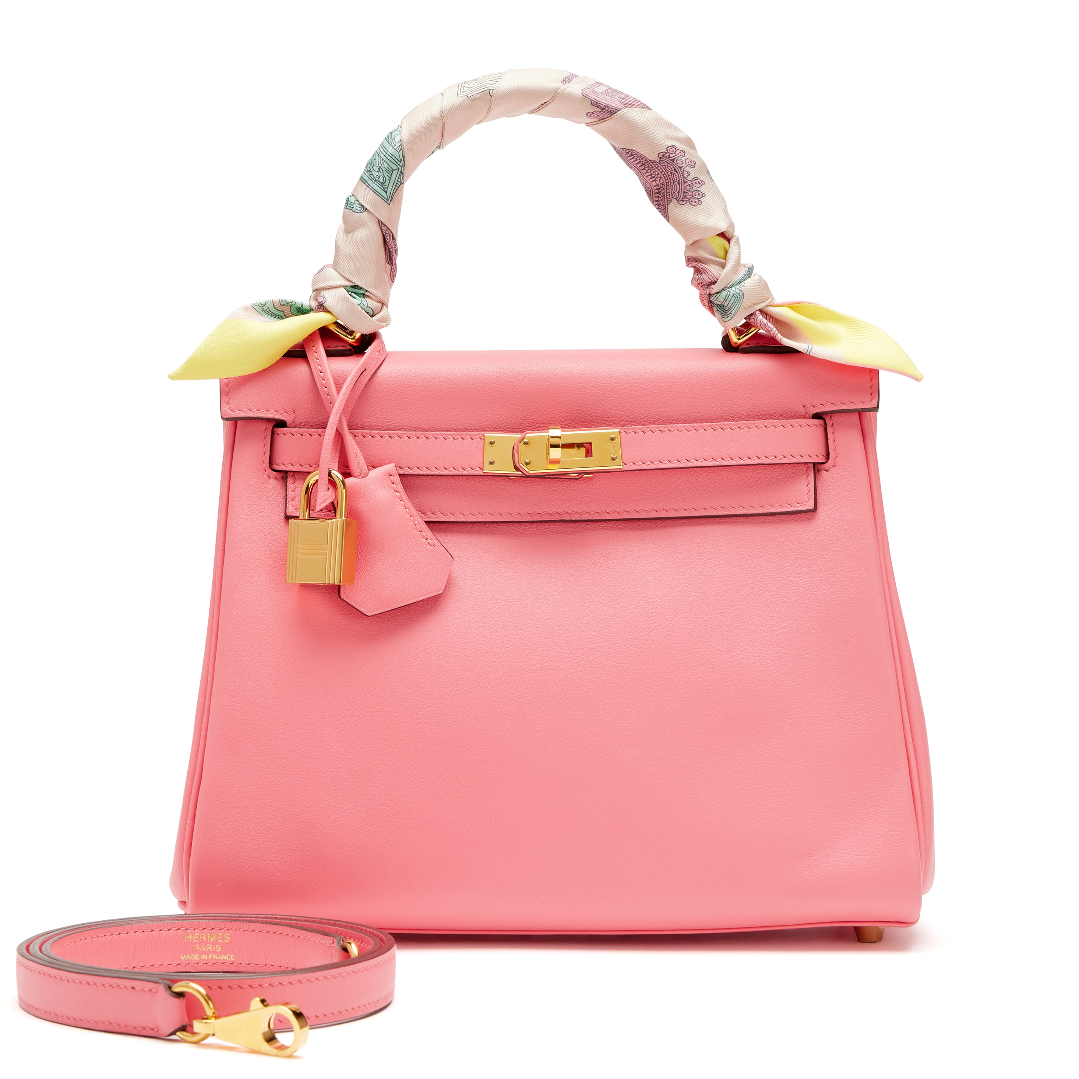 Hermès Rose Azalee Swift Retourne Kelly 25 Gold Hardware, 2019