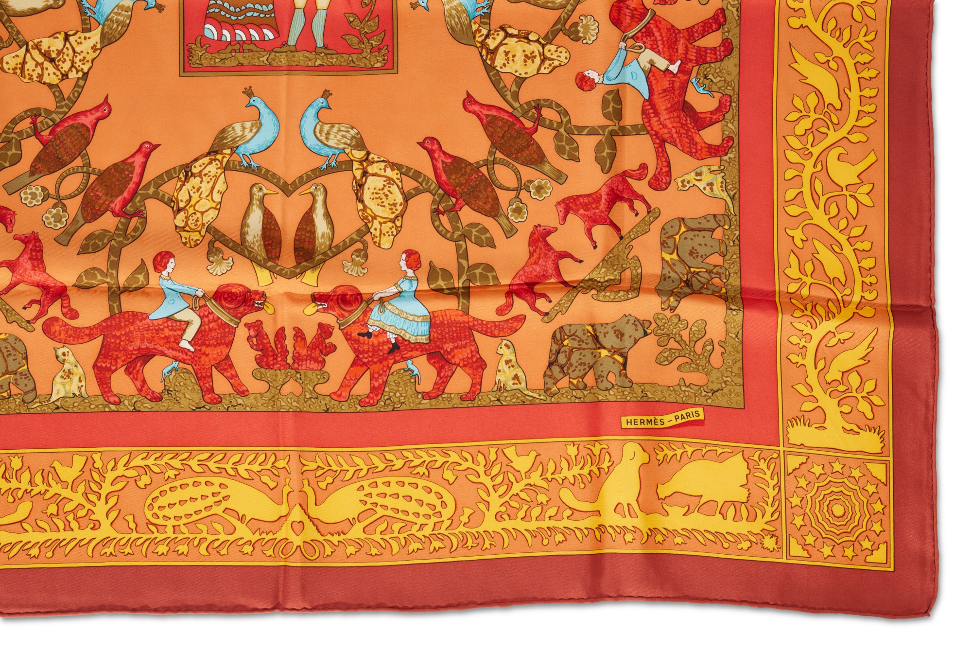 Hermès Multicolor Silk Early America By Françoise De La Perriere