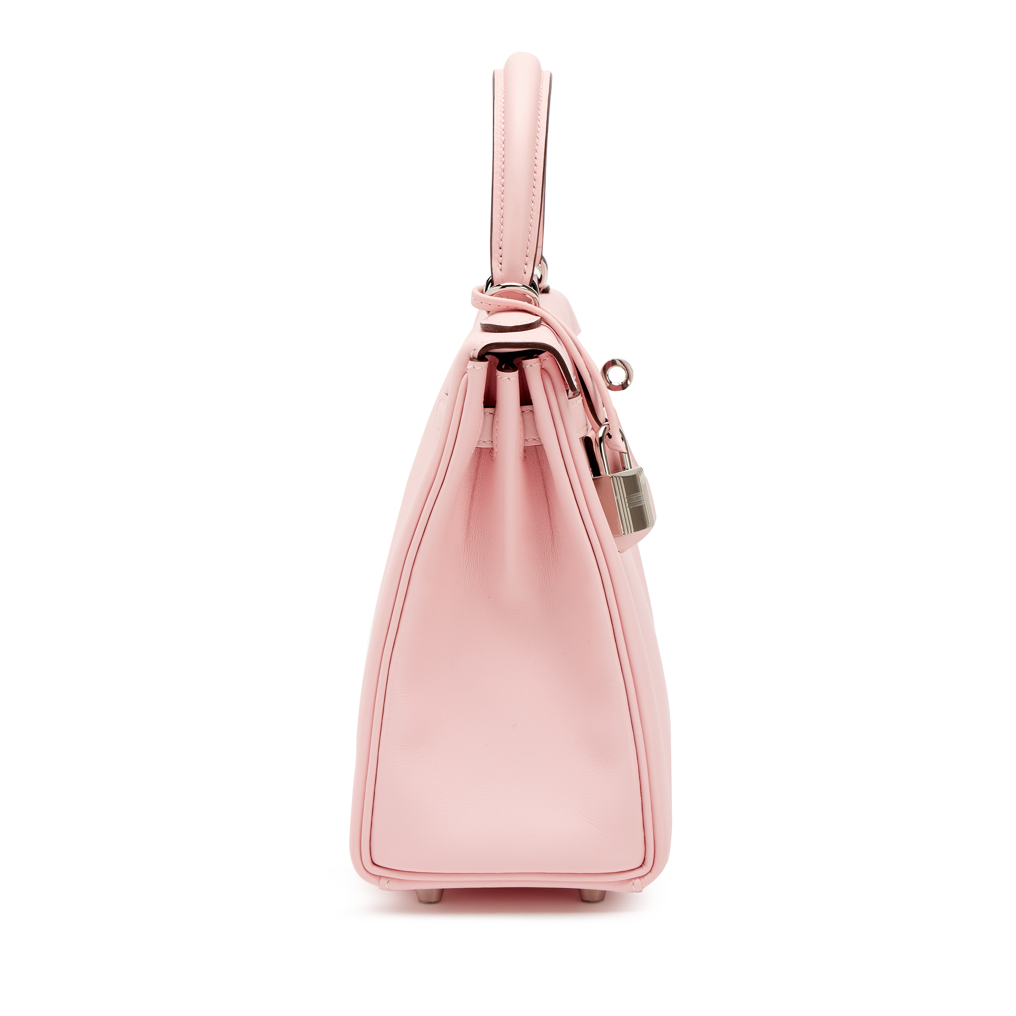 Hermès Rose Sakura Swift Retourne Kelly 25 Palladium Hardware