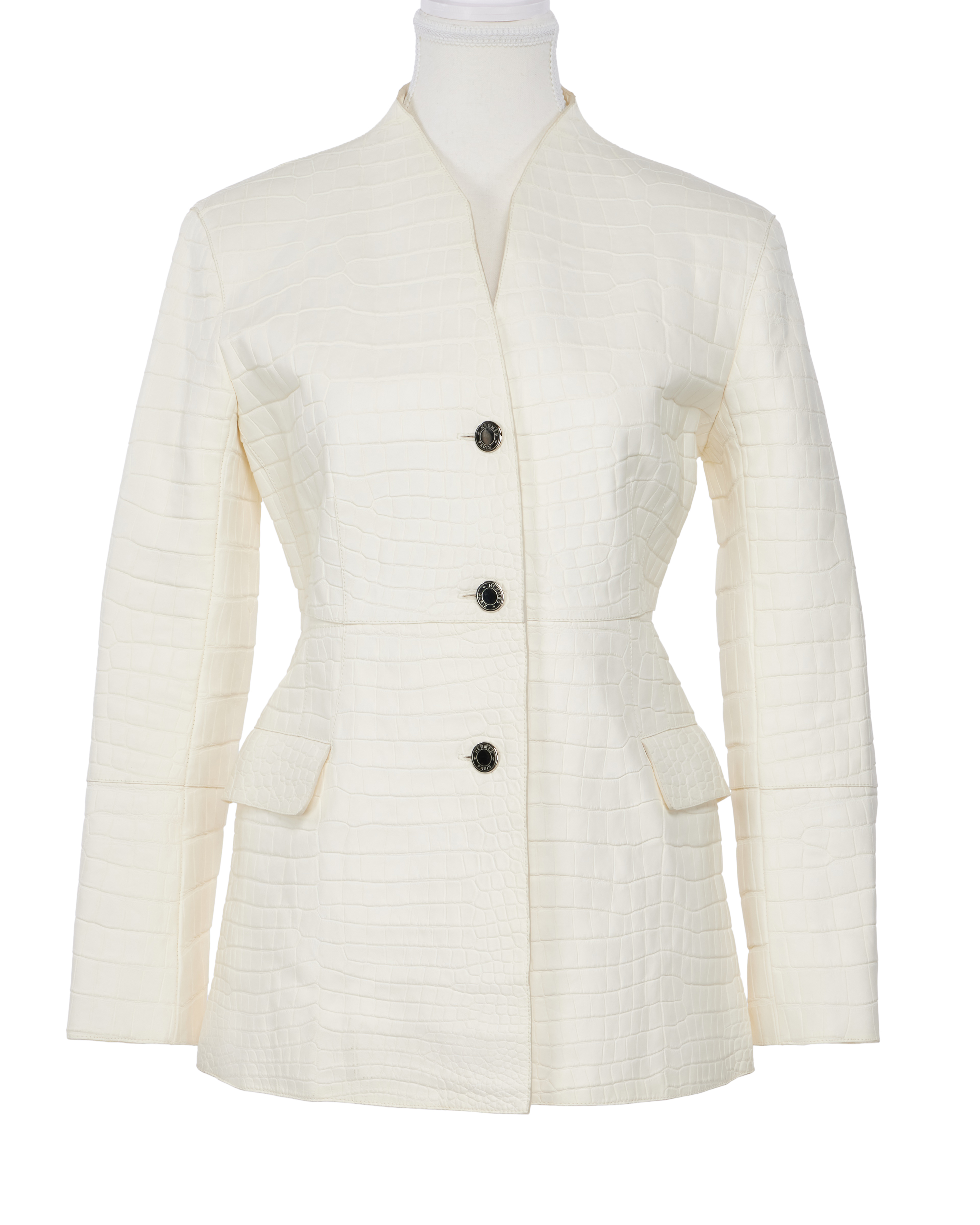 Hermès Vintage White Matte Crocodile Jacket Available For 