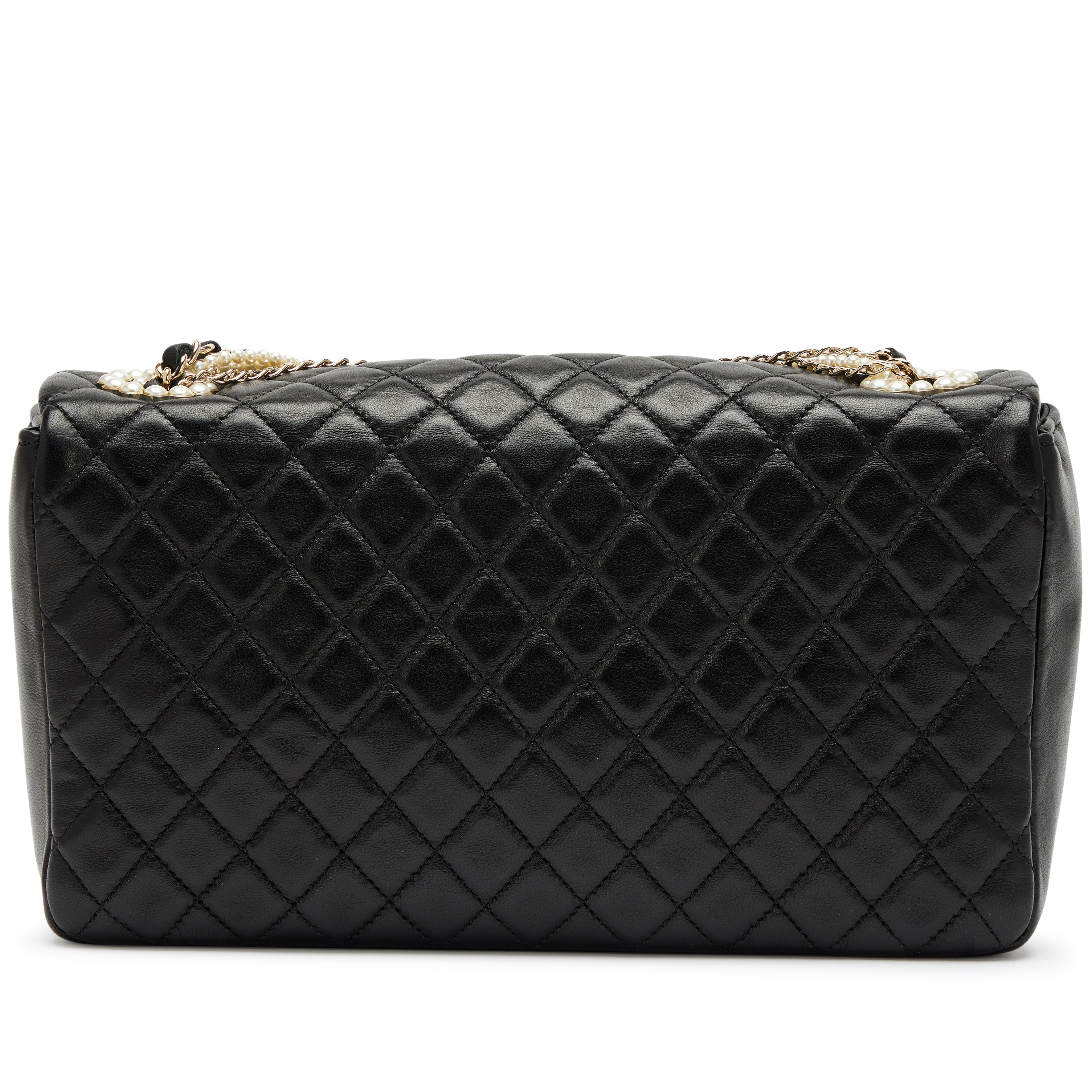 Chanel Black Quilted Lambskin Westminster Imitation Pearl Flap Bag