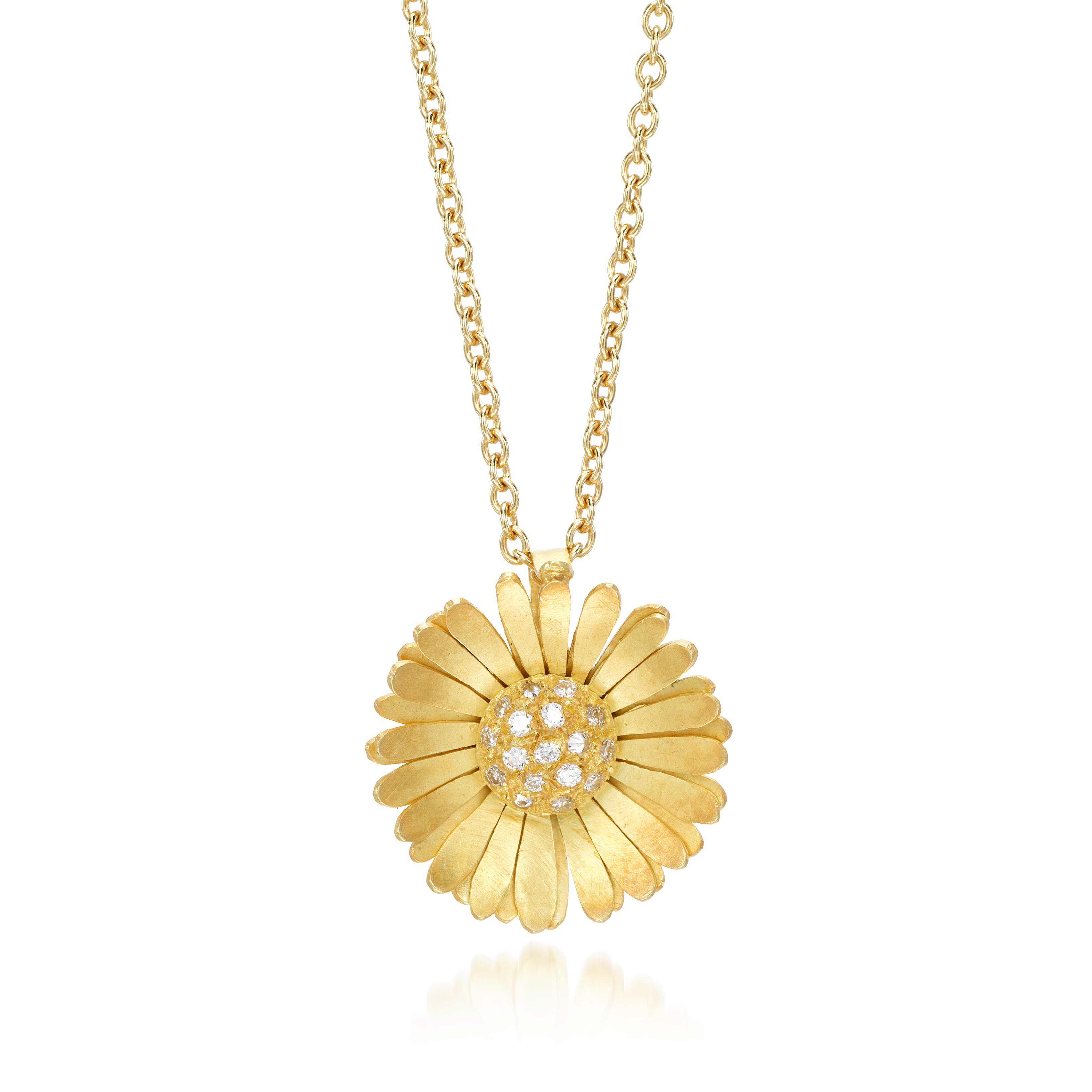 Christopher Thompson Royds Gold And Diamond Daisy Pendant Necklace