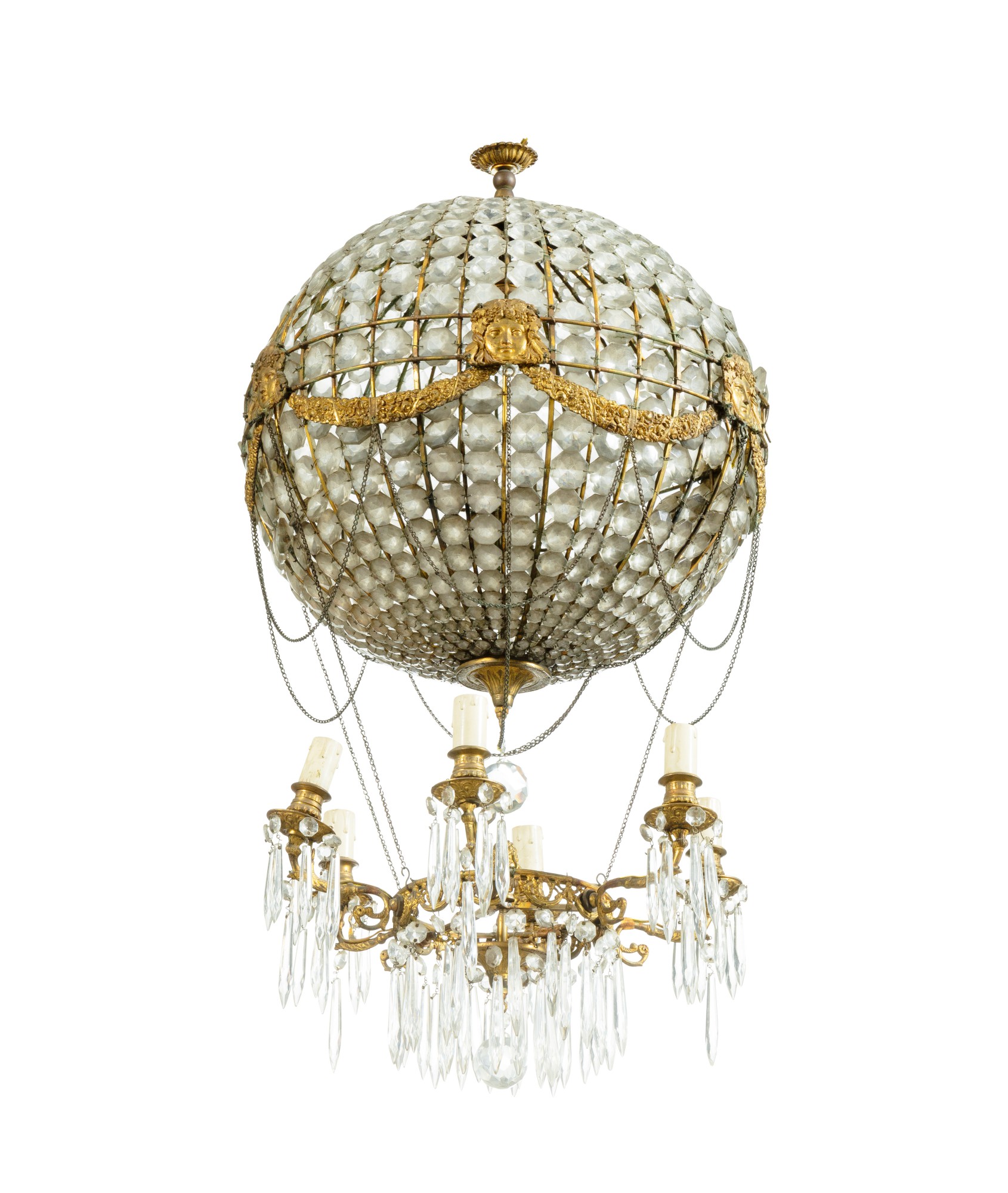 Lustre montgolfière en bronze (Ref. 97S) - 40x83