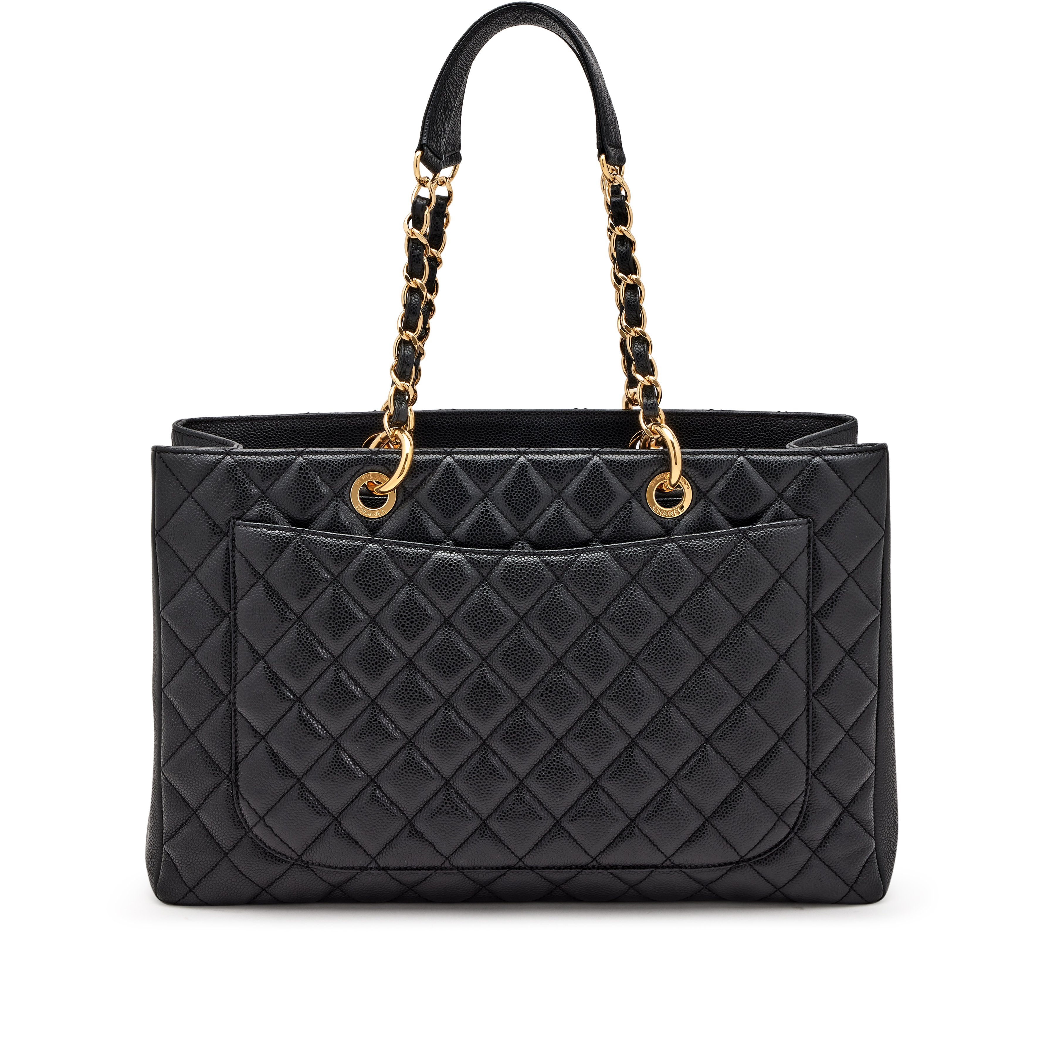 Chanel Black Quilted Caviar GST XL Grand Shopping Tote Gold