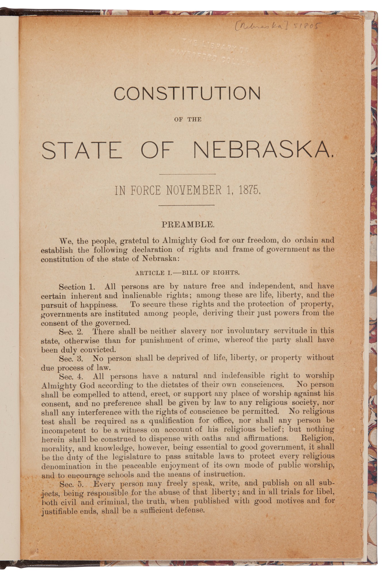 Nebraska The Constitution" Making Our Nation