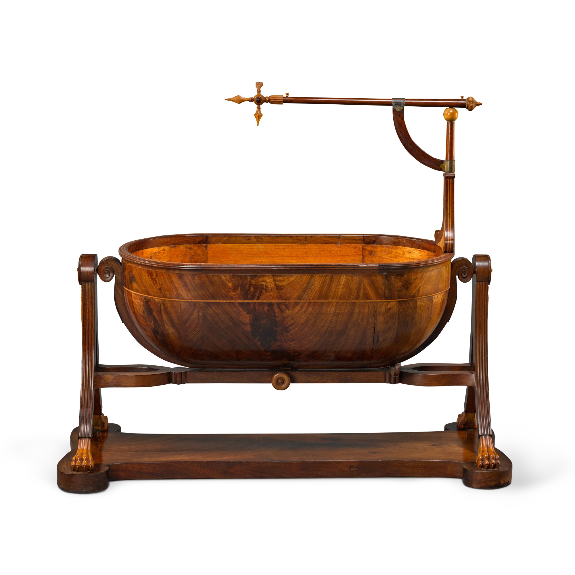 A Spanish carved mahogany cradle, early 19th century Royal & Noble