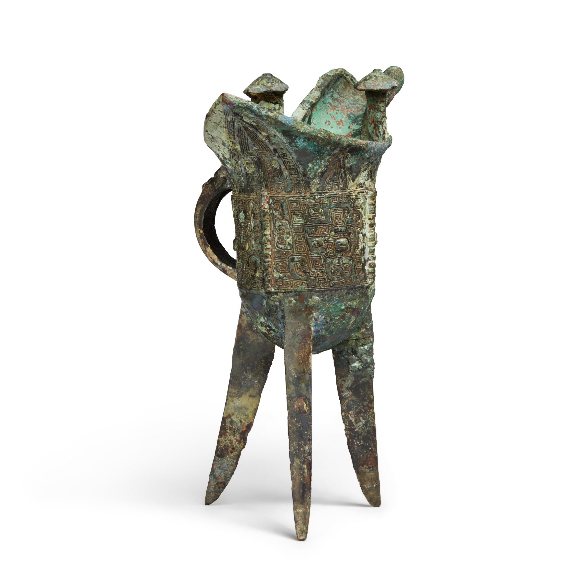 An archaic bronze ritual wine vessel (Jue), Late Shang dynasty | 商末 ...