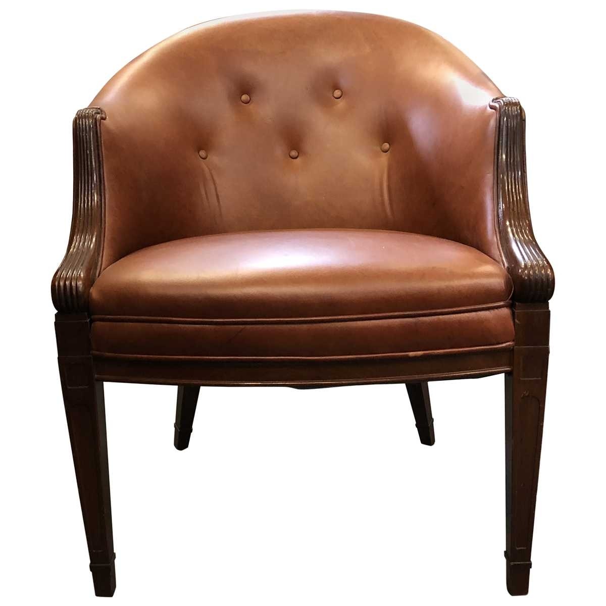 English 19th Century Rosewood Upholstered Barrel Wing Back Chair | William  Word Fine Antiques, image size:1200x1200