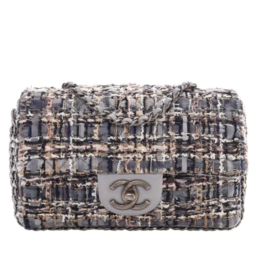 Farfetch Tweed Chanel Purse Chanel Weave Bag CHANEL Pre-Owned 2014