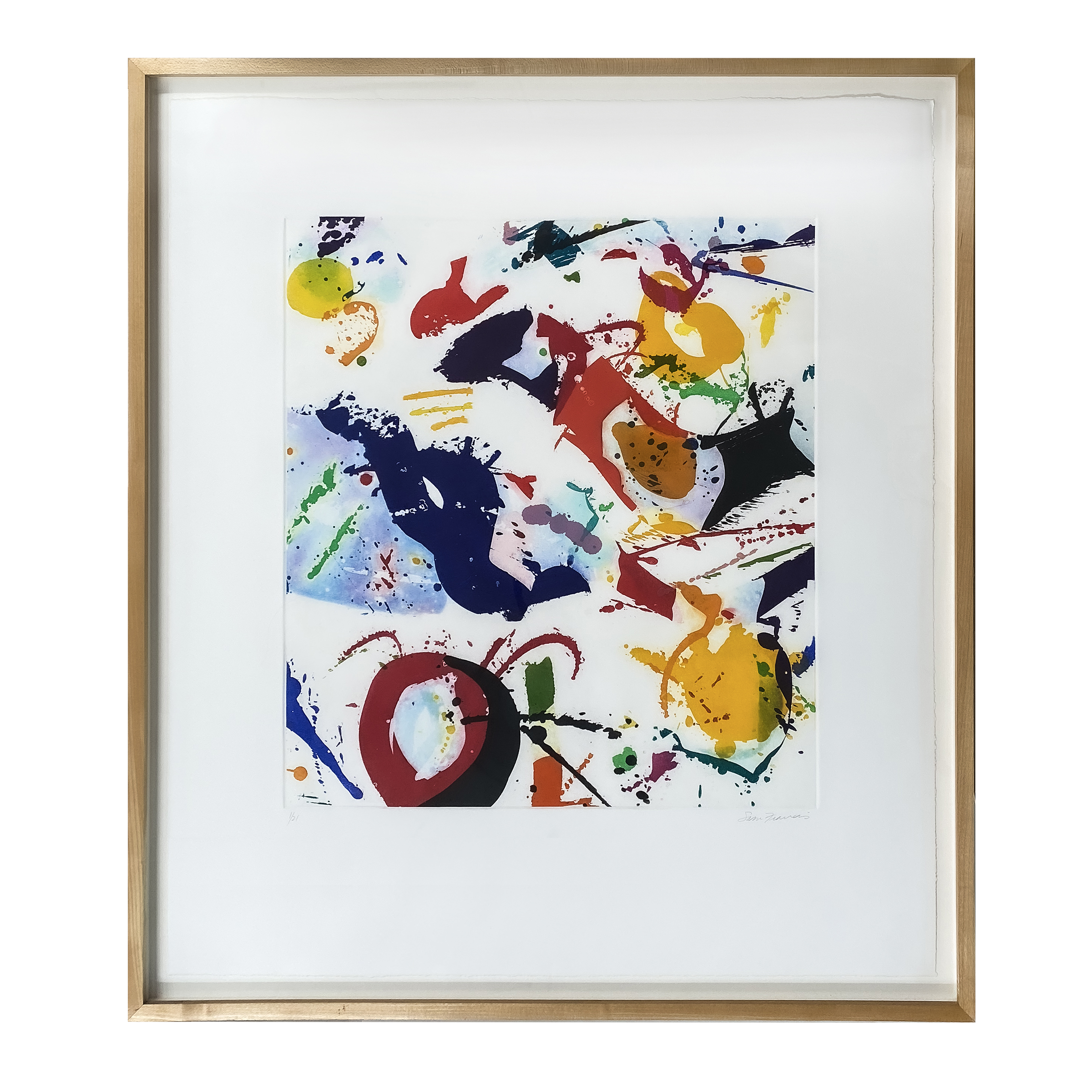 Sam Francis、Untitled 478、希少画集画、新品額装付