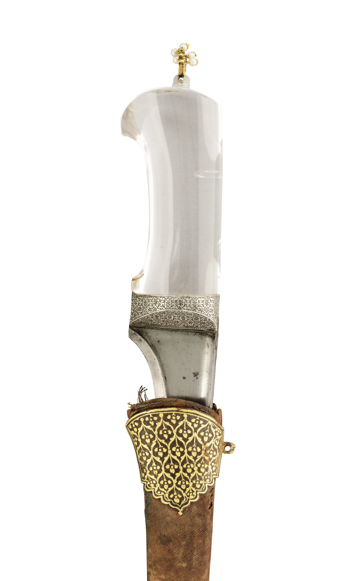 A rock crystal-hilted dagger (peshkabz) and scabbard, India, 18th ...