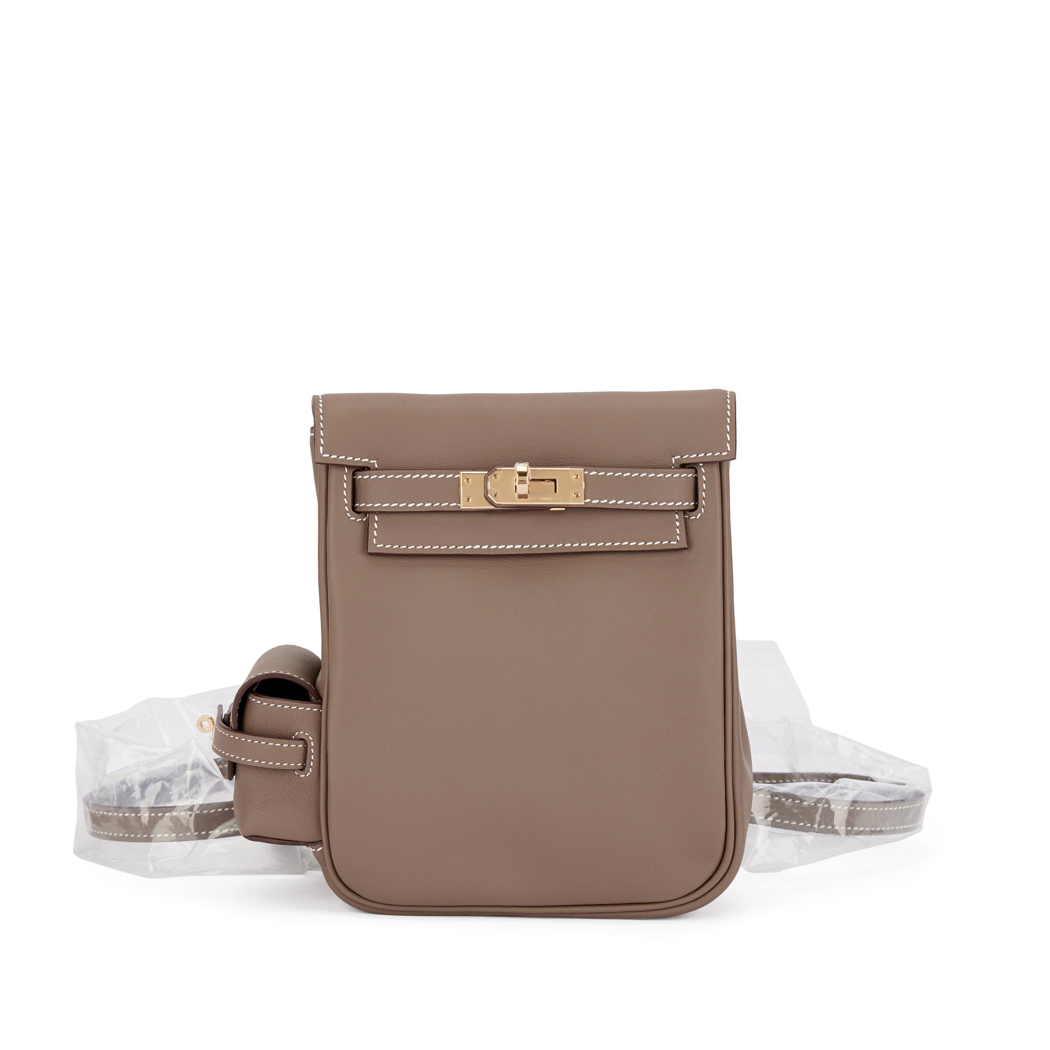 Hermès Etoupe Swift Kelly Jump Backpack Gold Hardware, 2025