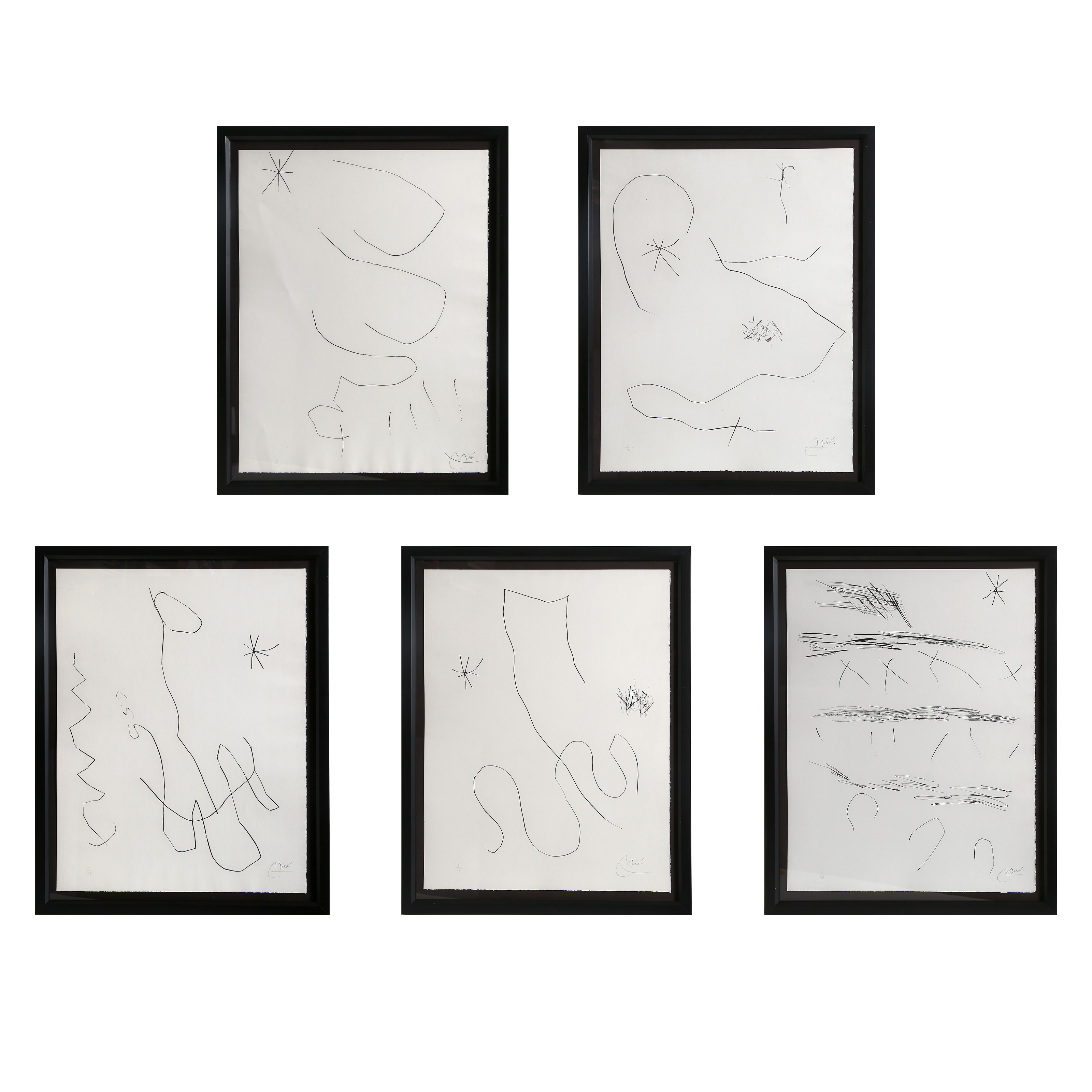 Joan Miró Vintage Five Prints From Journal D'un Graveur Available