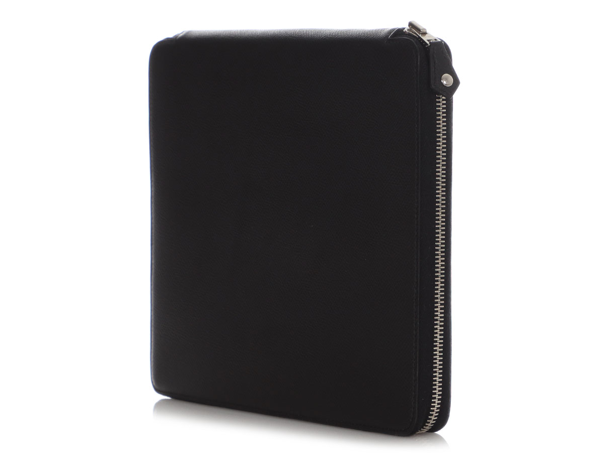 Hermès Black Epsom E-Zip IPad Notebook Cover Palladium, 2013
