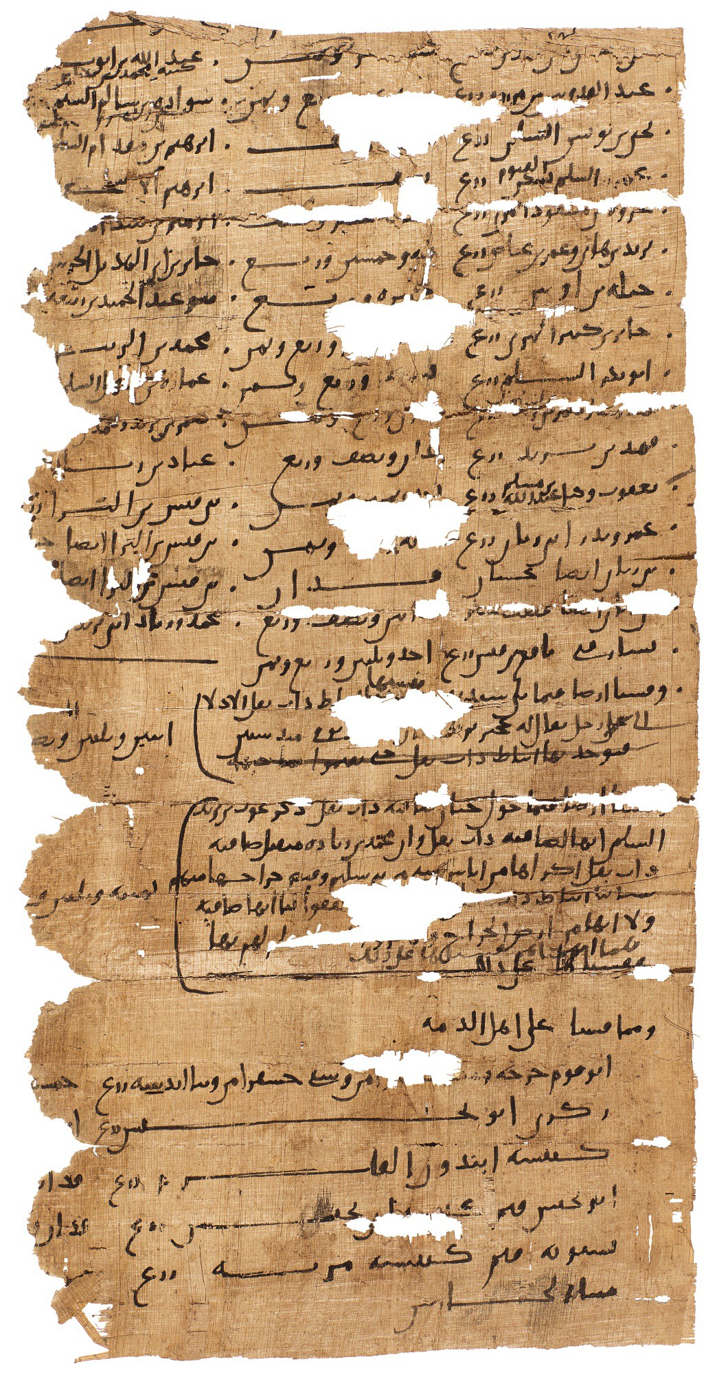 A COLLECTION OF FRAGMENTS ON PAPYRUS AND VELLUM, EGYPT, 9TH CENTURY AD