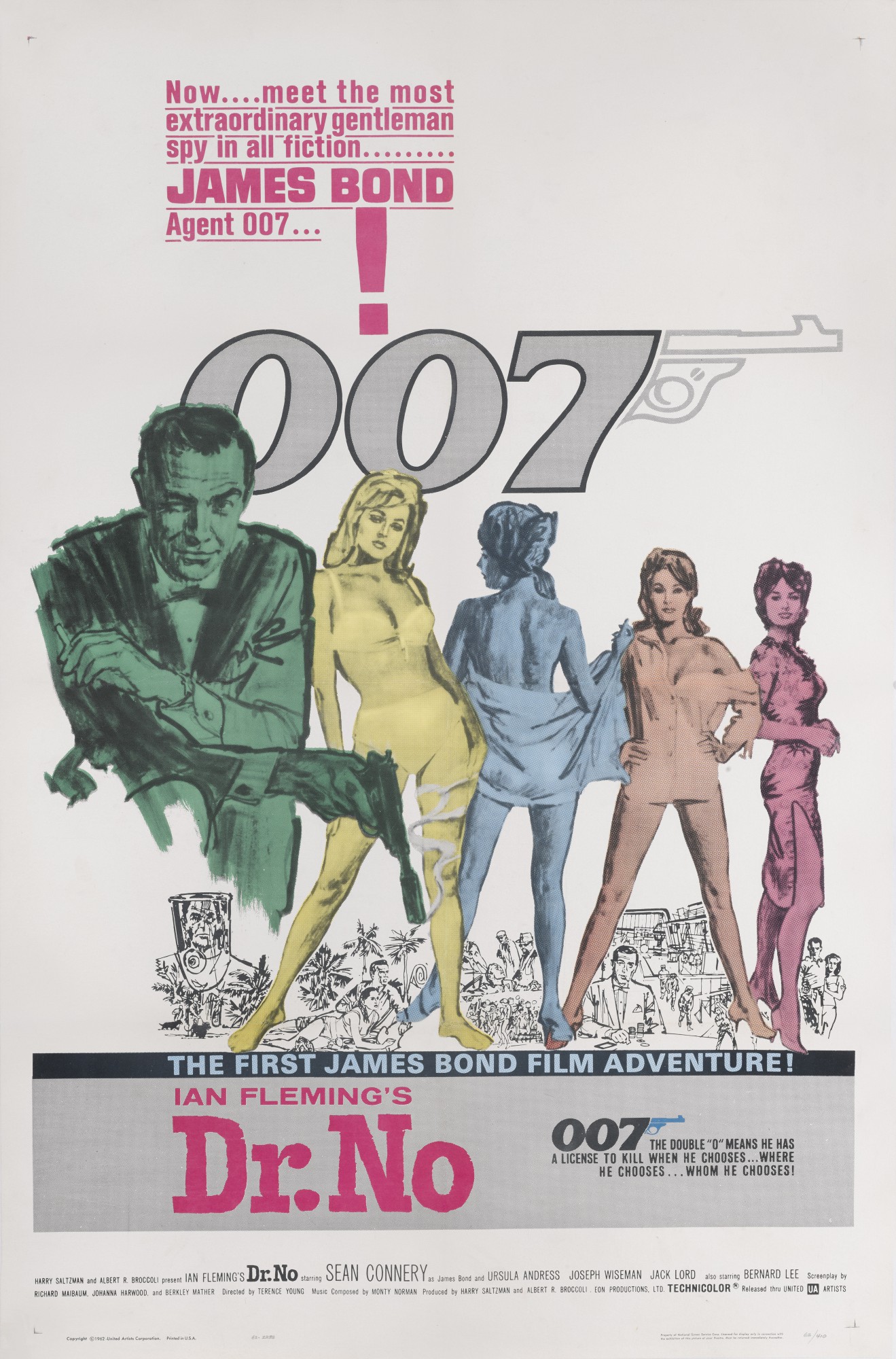 Dr. No (1962), poster, first US release (1963) James Bond on Bond
