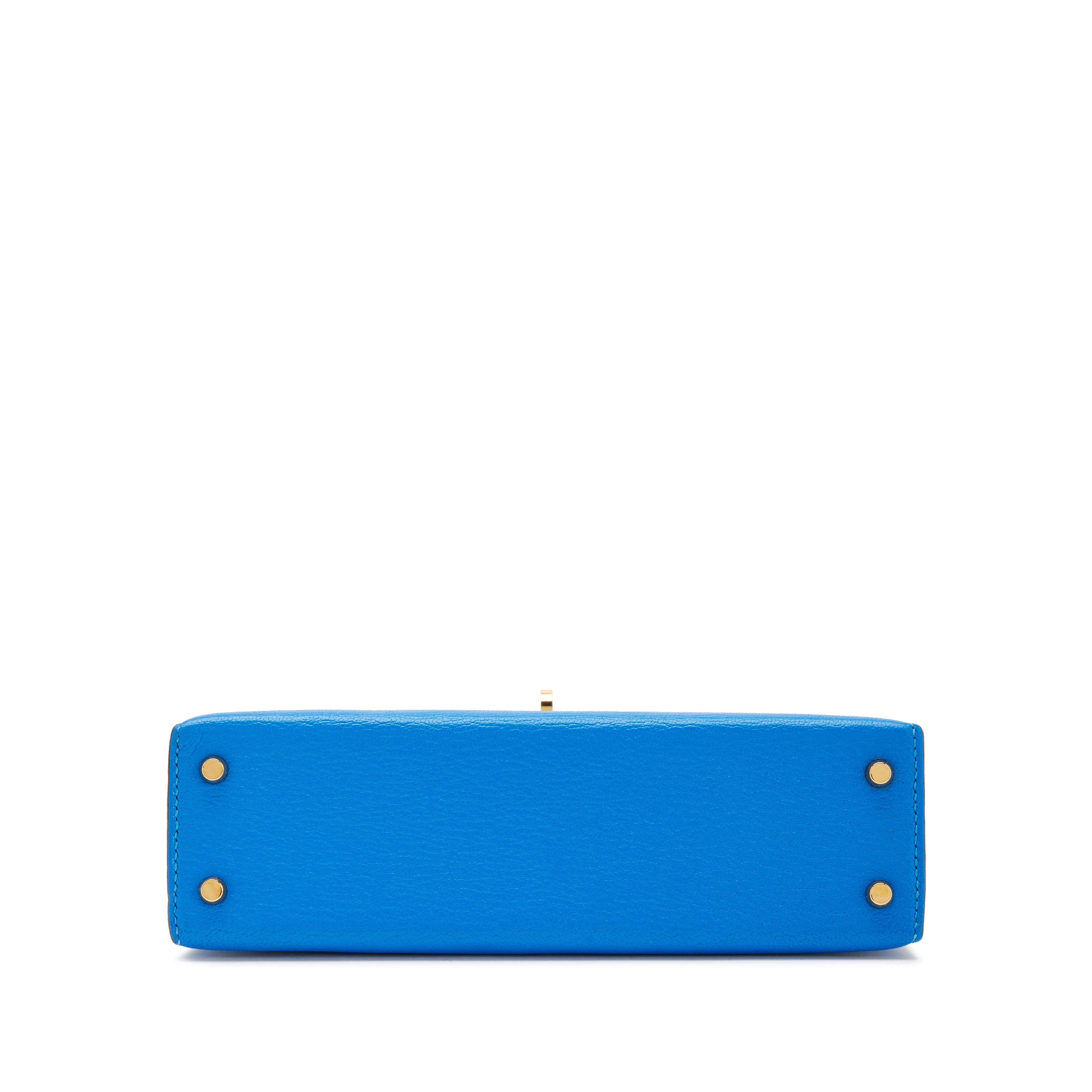 Hermès Bleu Hydra Hydra Chèvre Mysore Mini Kelly II Gold Hardware, 2017 - Image 5