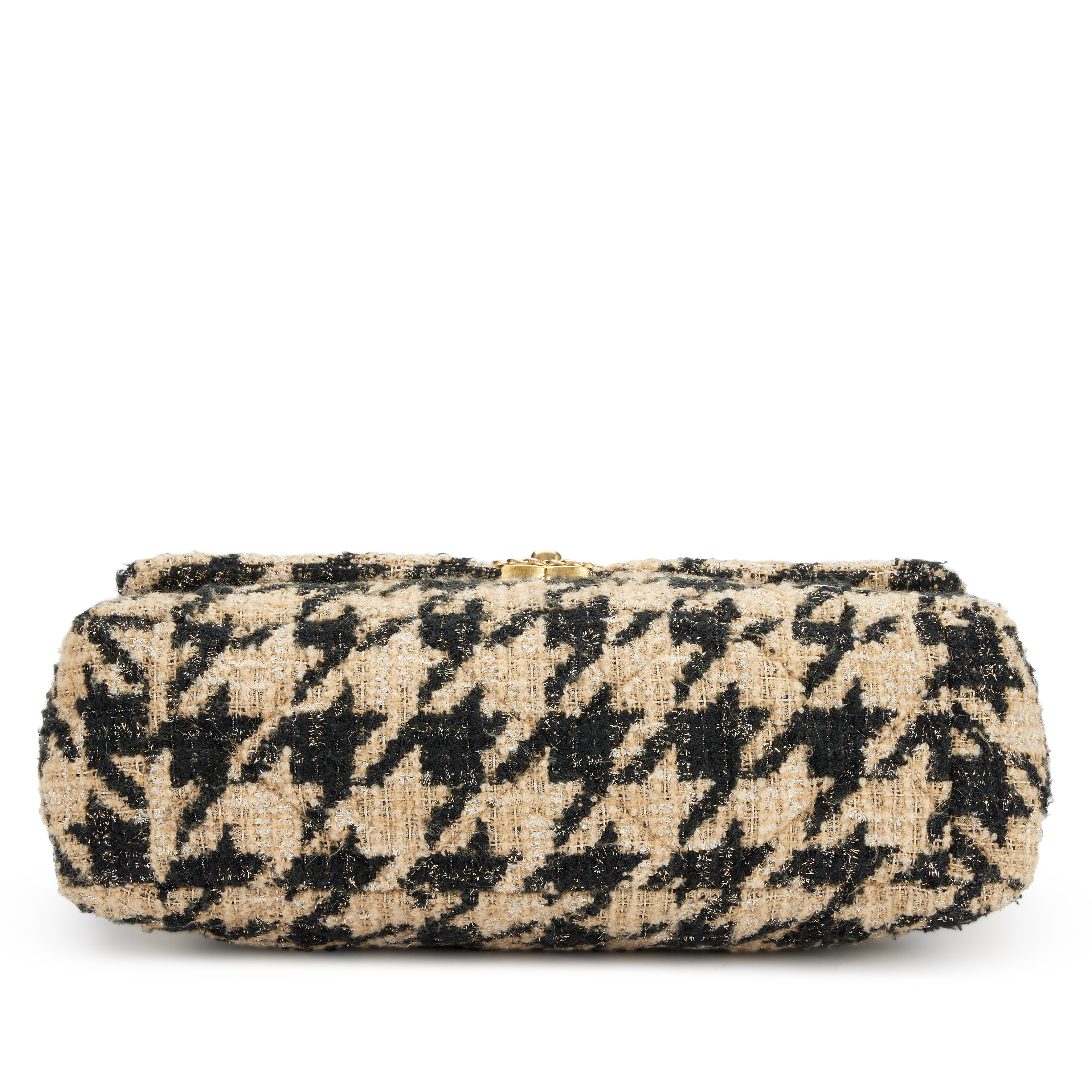 Beige, Black and Silver Houndstooth Tweed Maxi 19 Flap Bag Brushed Gold and Ruthenium Hardware, 2019 - Image 5