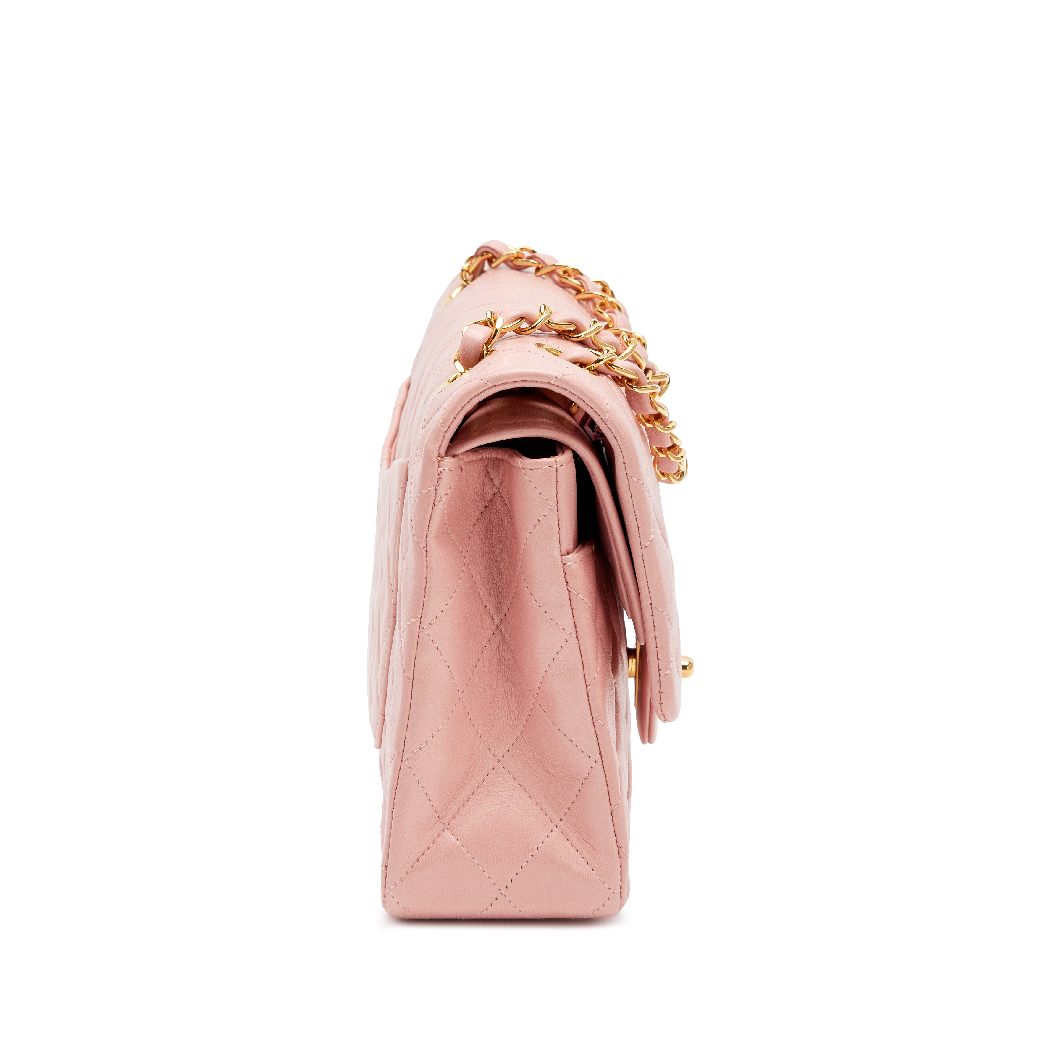 Chanel Vintage Vintage Sakura Pink Quilted Lambskin Classic Medium
