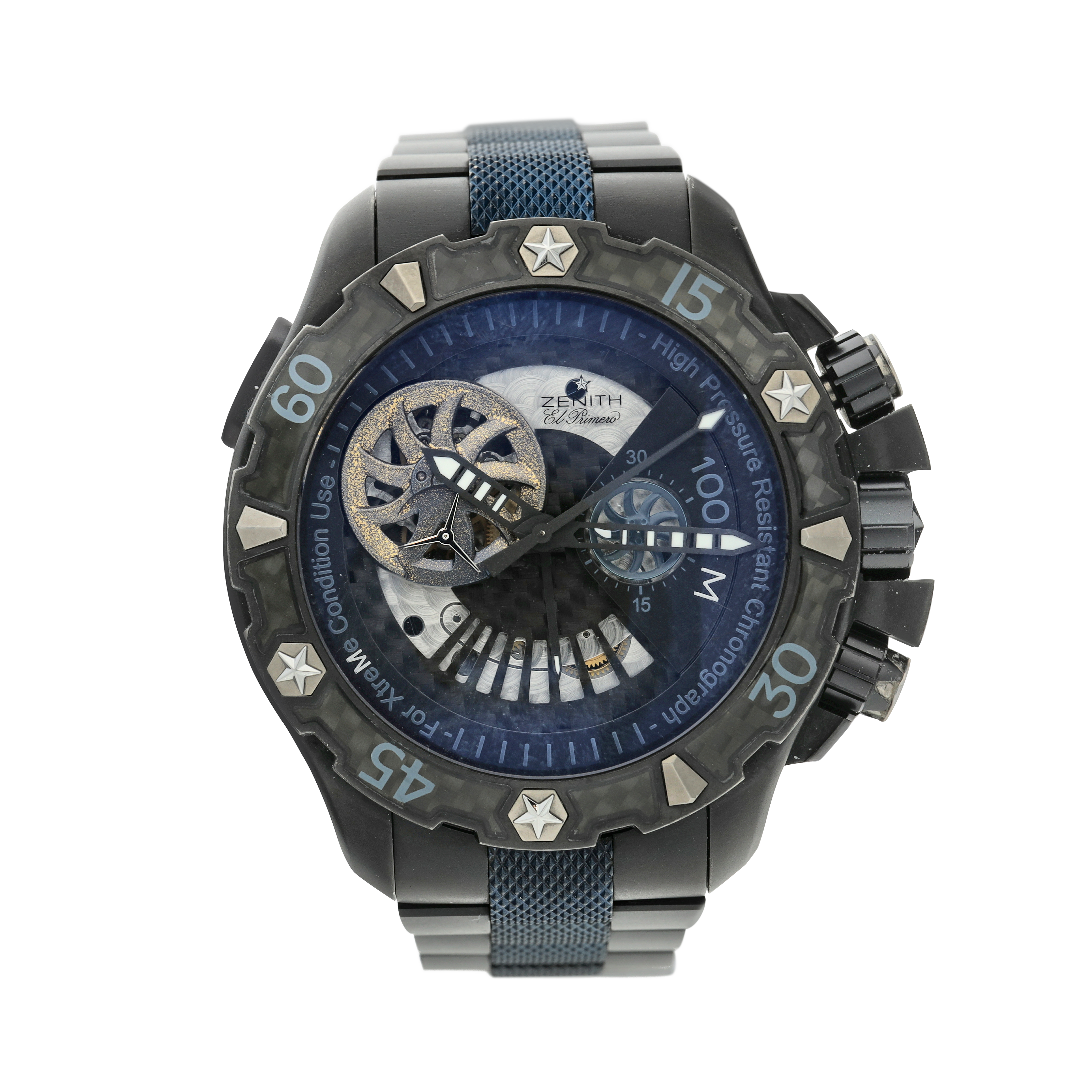 Defy Extreme Open El Primero Black Titanium on Steel Bracelet with Silver  Dial 96.0525.4021.21M525