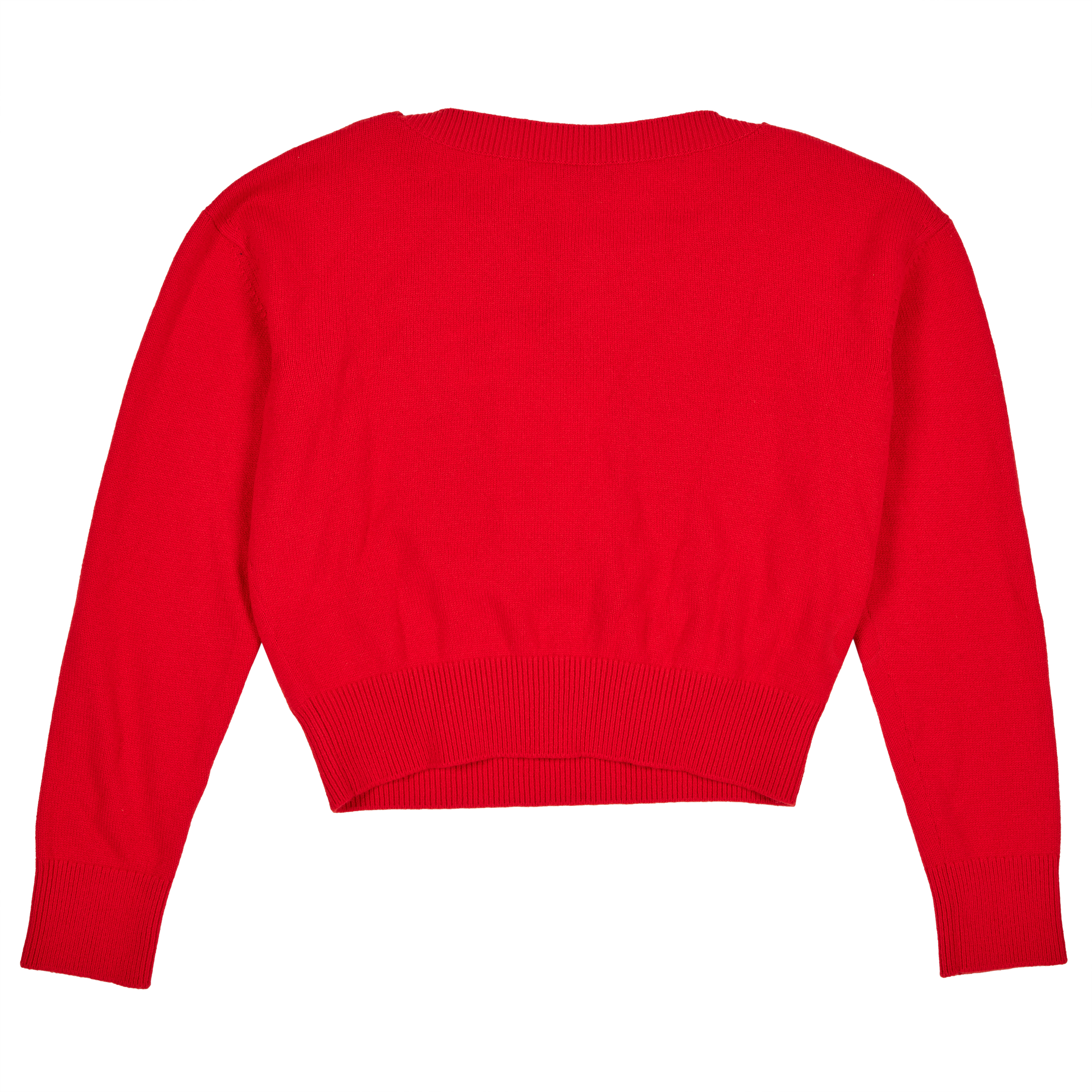Chanel Red Pearl Embellished Cashmere Sweater, 2021 Available For 