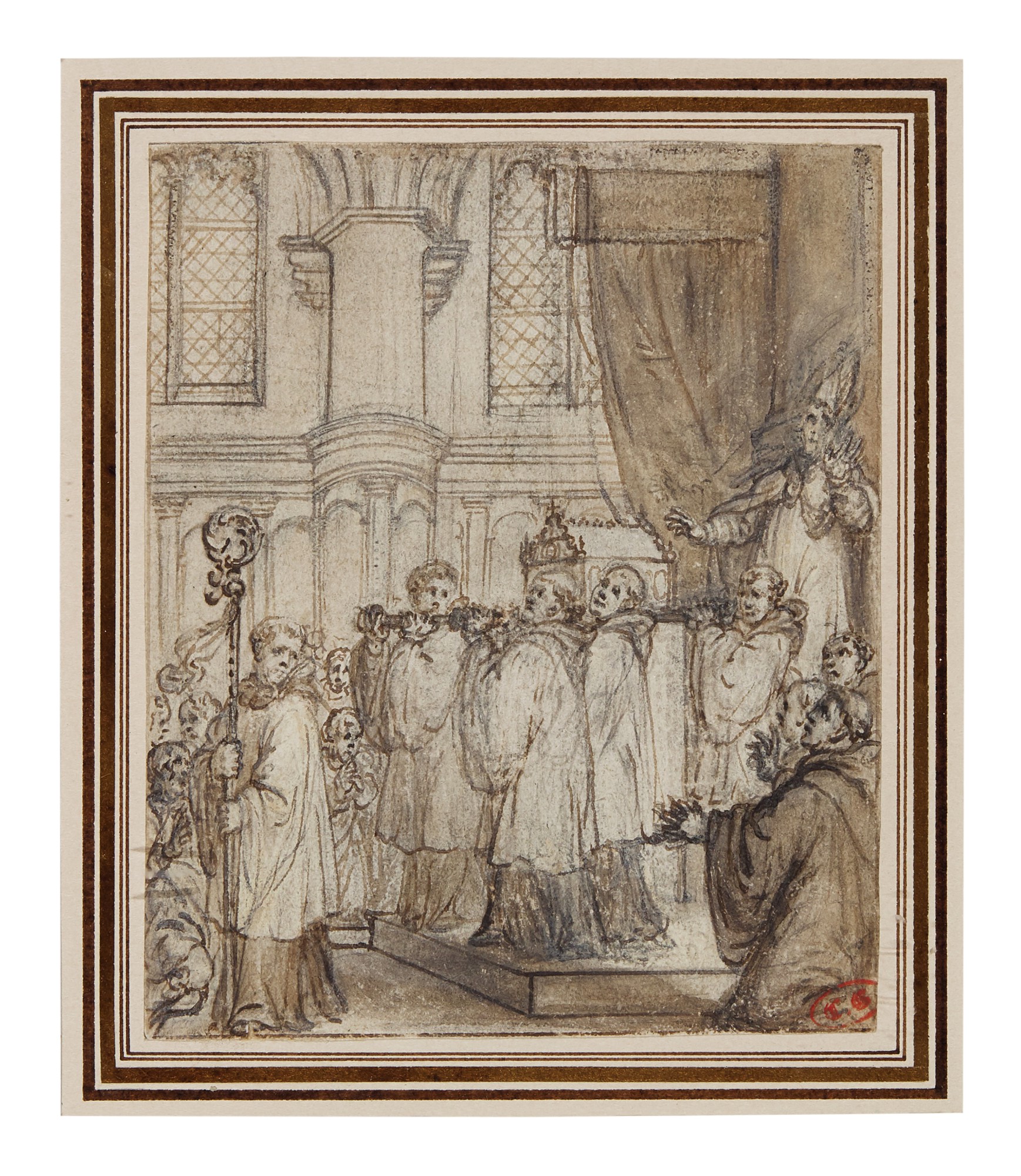 ABRAHAM JANSZ. VAN DIEPENBEECK THE PRESENTATION OF A RELIQUARY Old