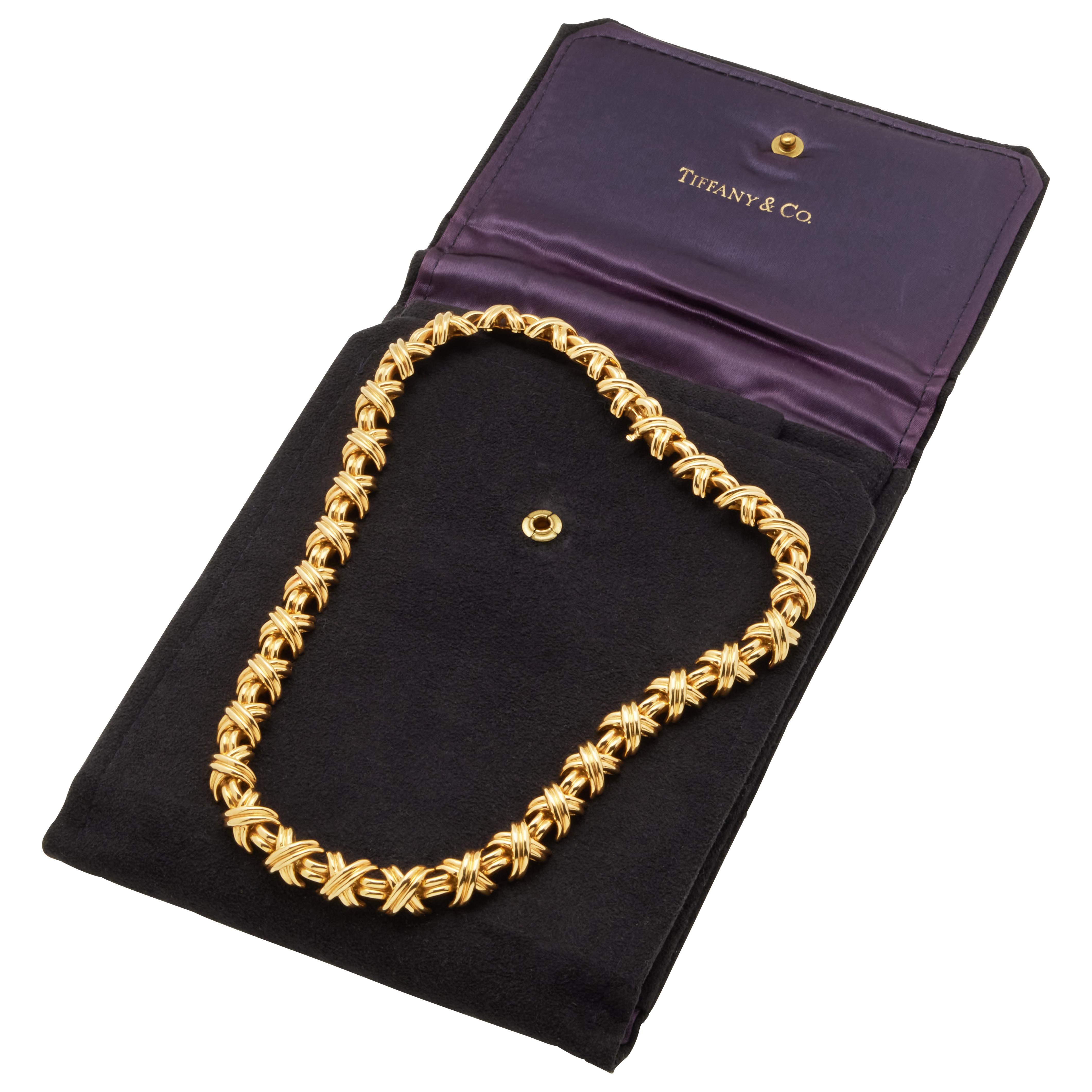 Tiffany & Co. Gold Signature X Necklace Available For Immediate