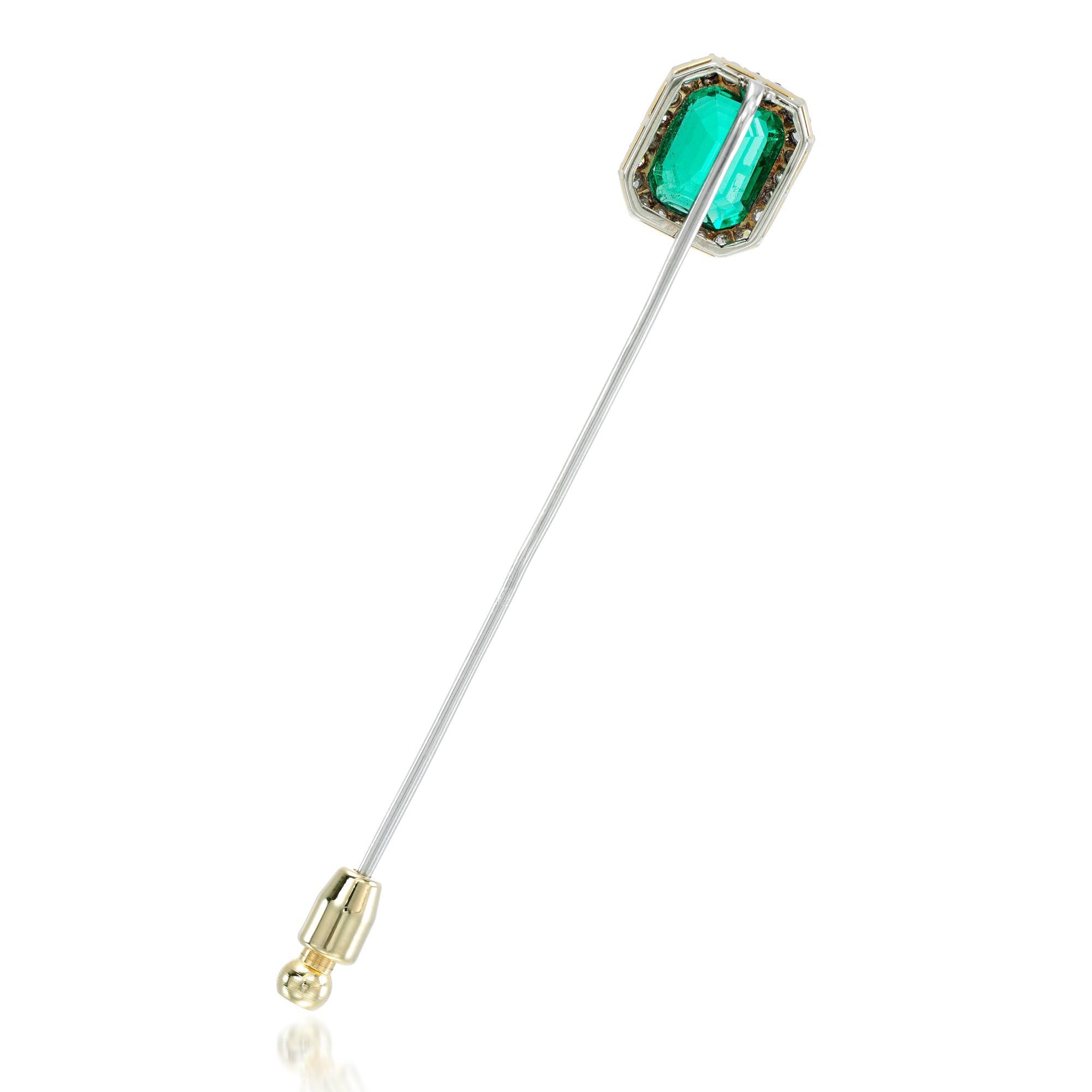 A EMERALD AND DIAMOND STICK PIN The Weekly Edit Fine Jewels London