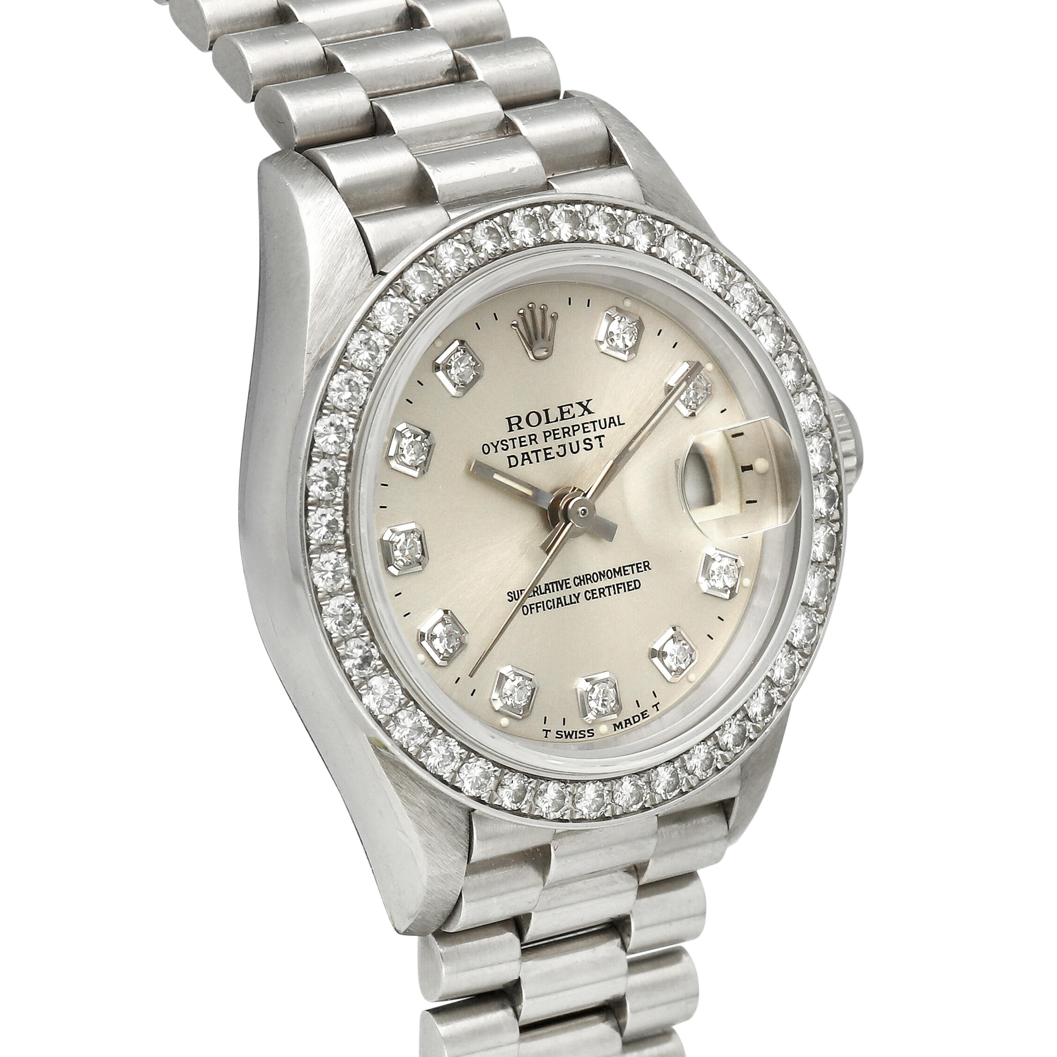 Rolex Vintage Datejust (Reference 69136). A White Gold And Diamond