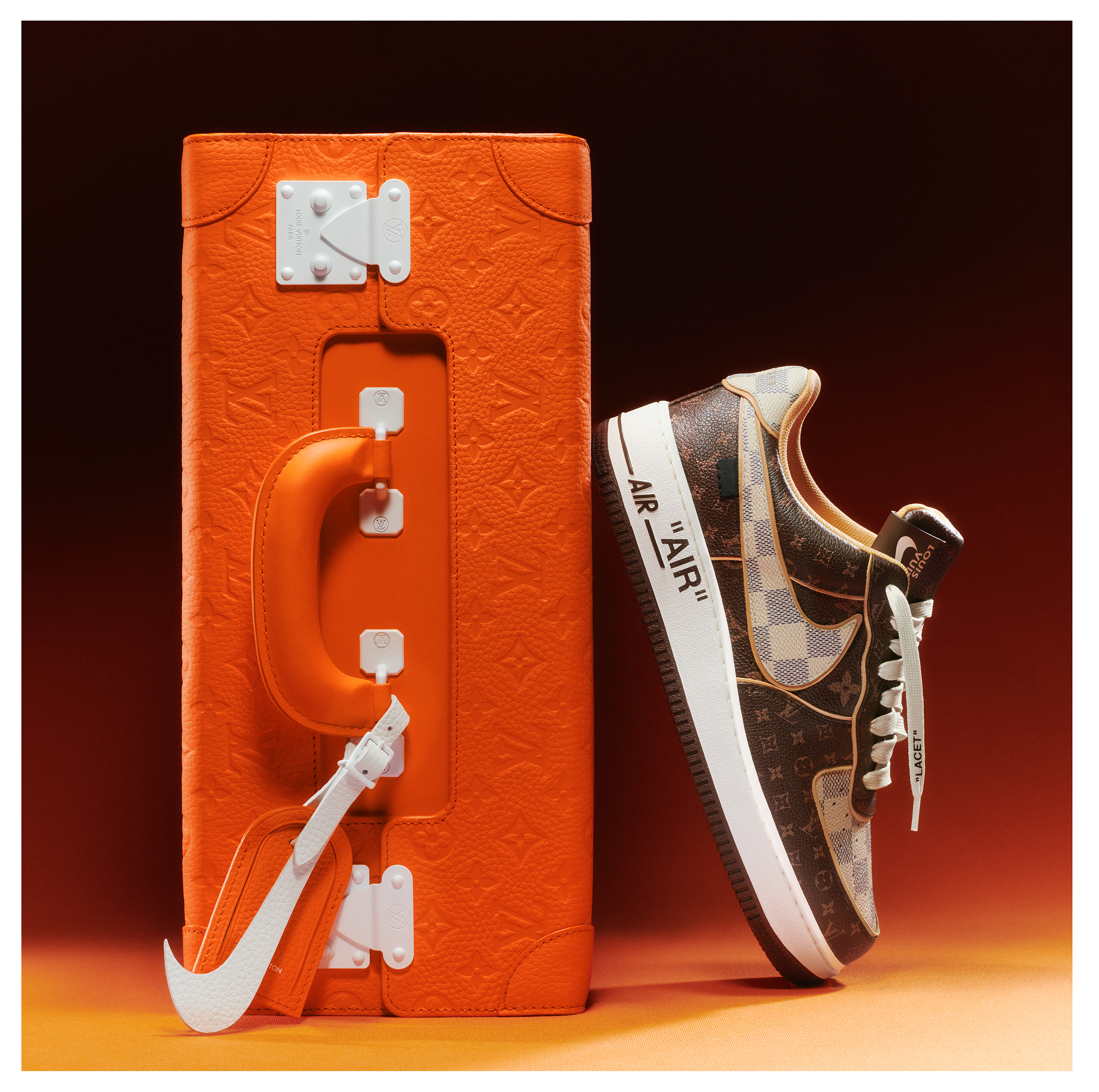 Size 8 | Nike x Louis Vuitton “Air Force 1” \u0026 Pilot Case | The Louis Vuitton  and Nike “Air Force 1” by Virgil Abloh | 2022 | Sotheby's