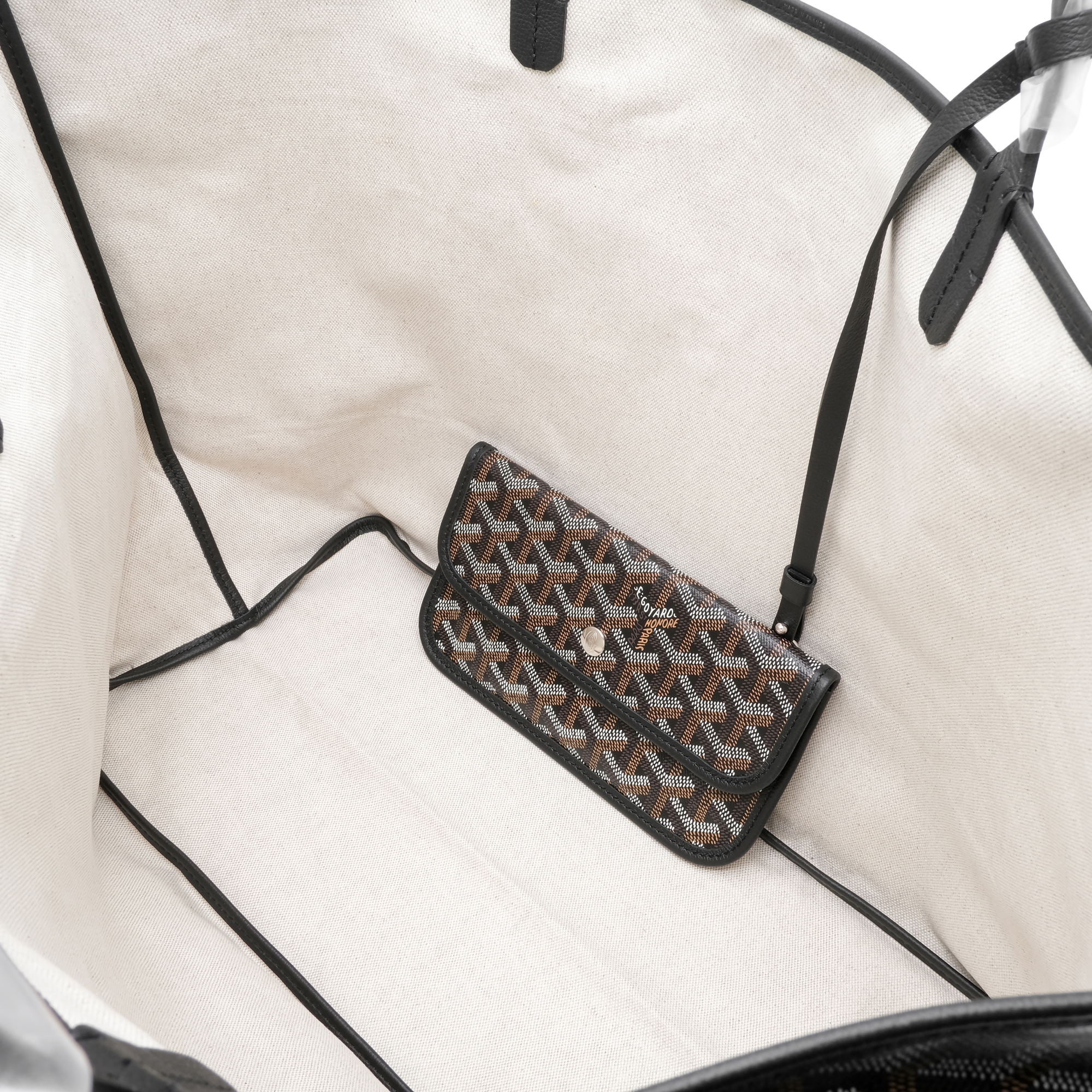 Goyard Black Goyardine Canvas And Chevroches Calfskin Saint